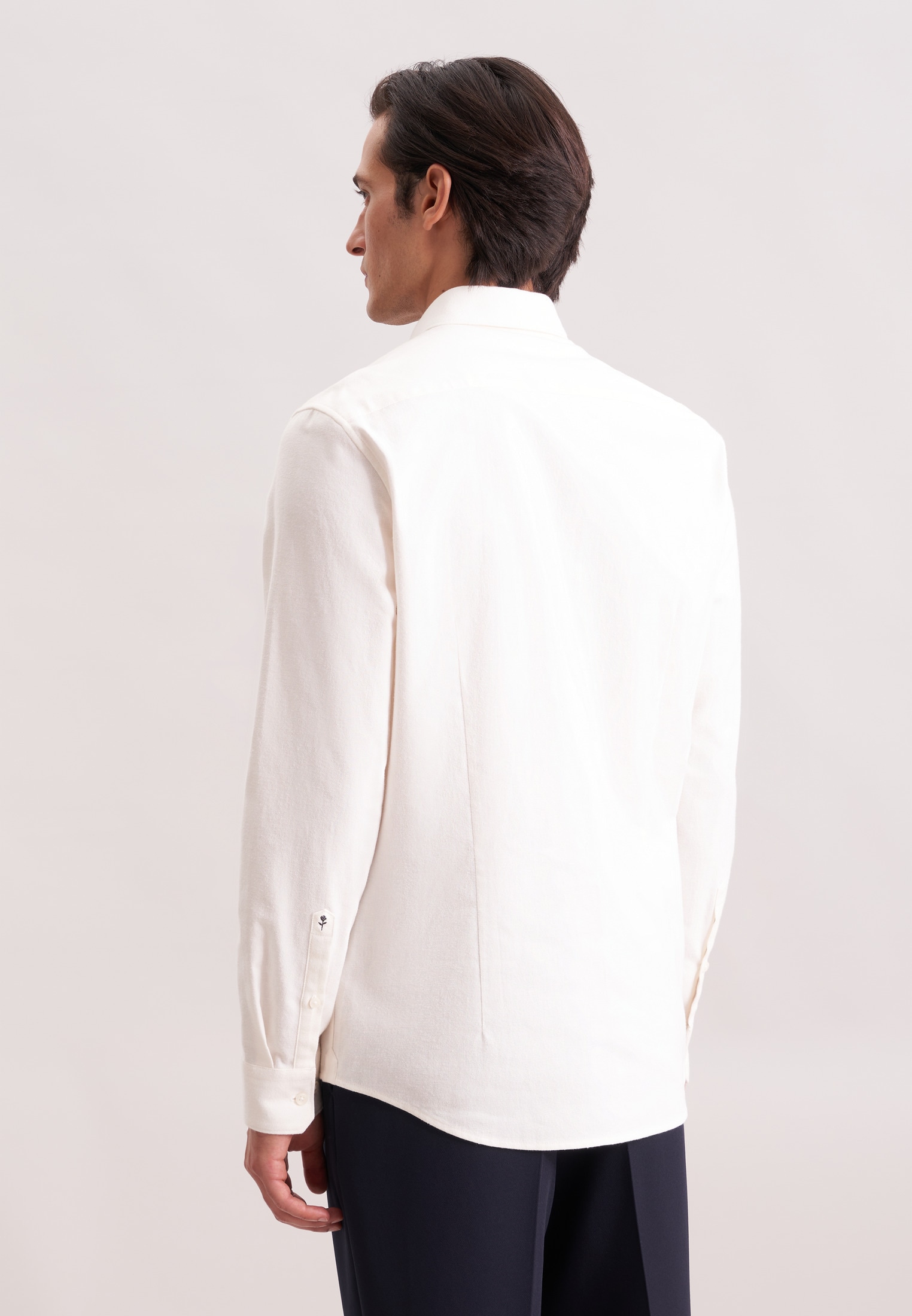 seidensticker Flanellhemd Slim 1/1 Button-Down-Kragen Uni