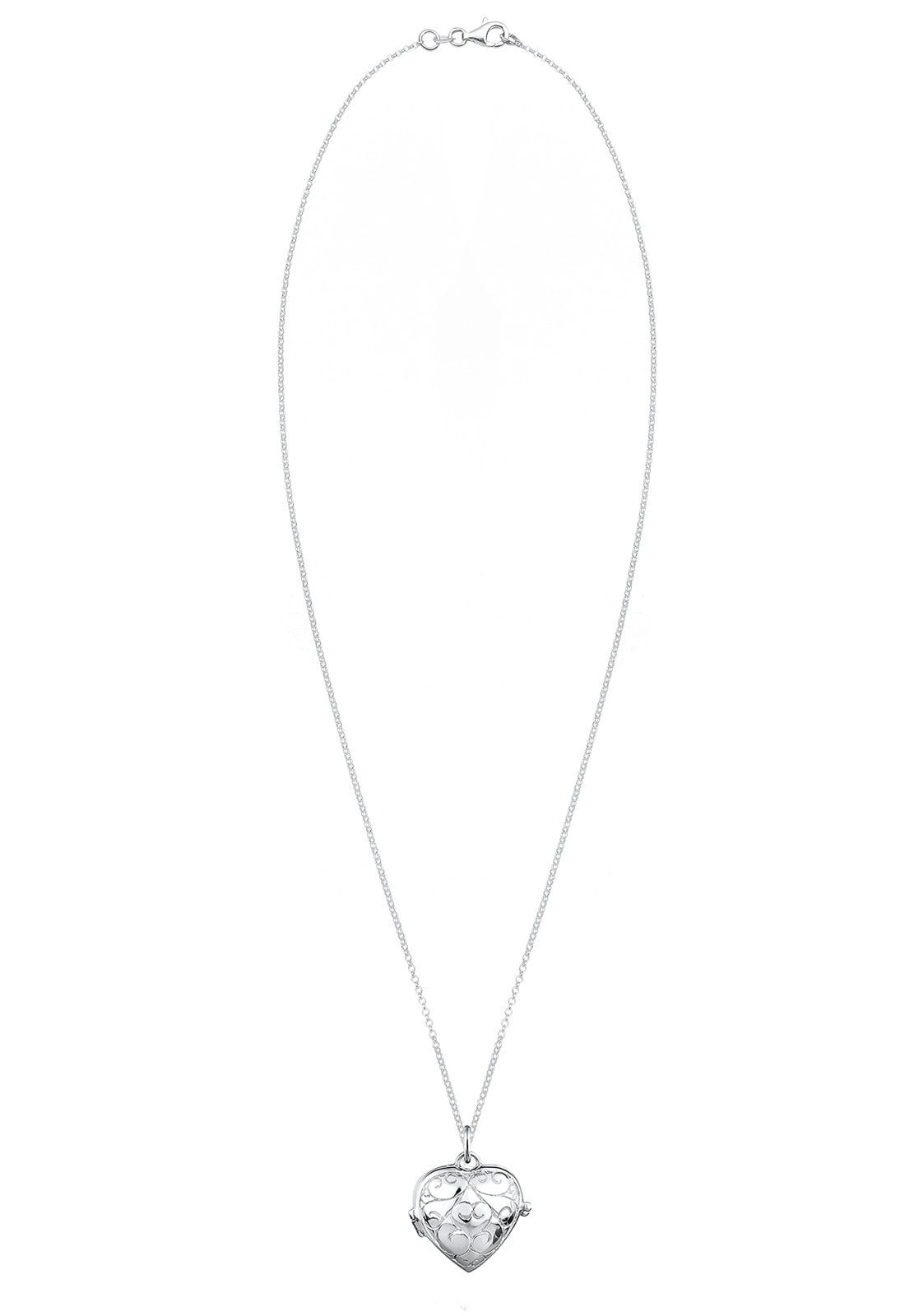 Elli Kette mit Anhänger »Halskette Herz-Medaillon Amulett Ornament 925 Silber«