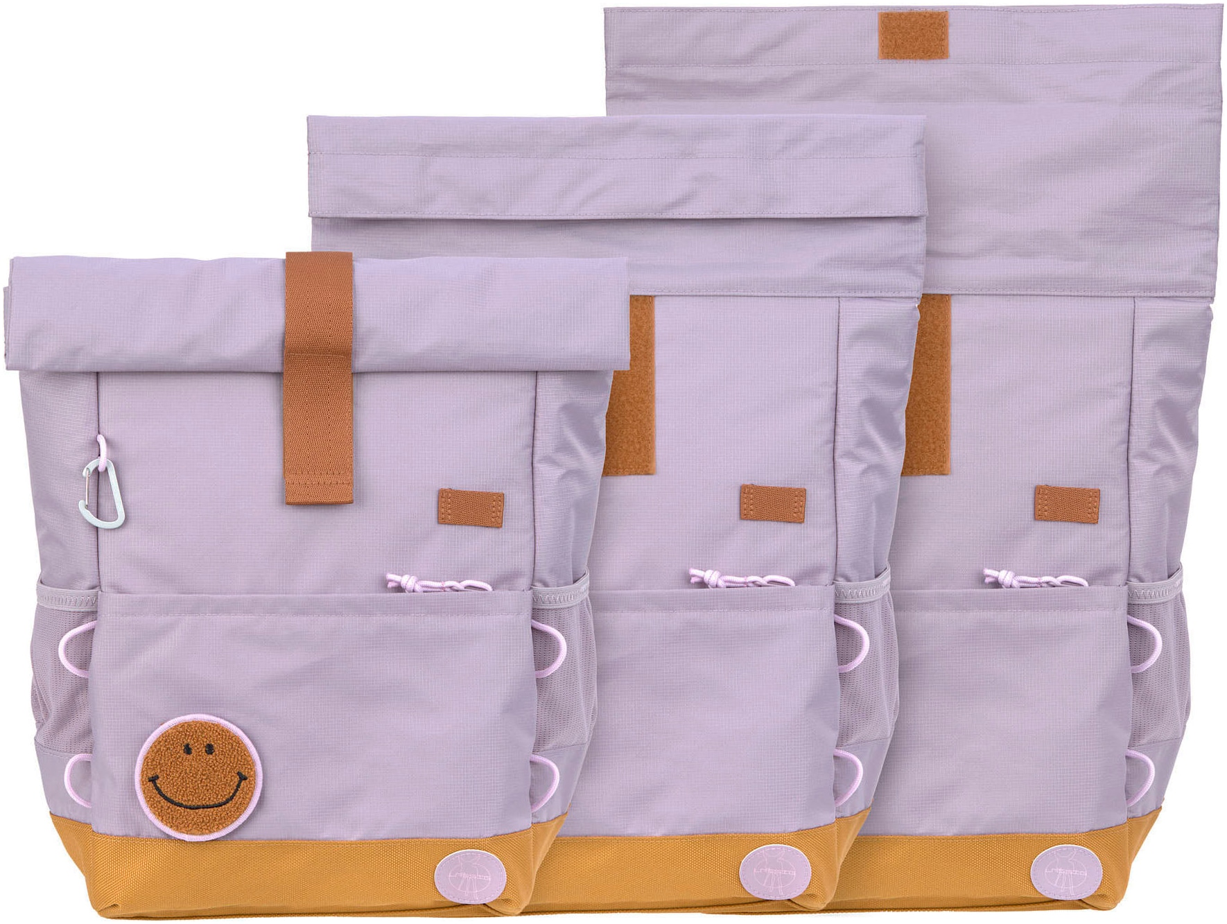 LÄSSIG Kinderrucksack »Little Gang, Medium Rolltop Backpack, lilac«, Reflektoren, aus recycelten PET-Flaschen