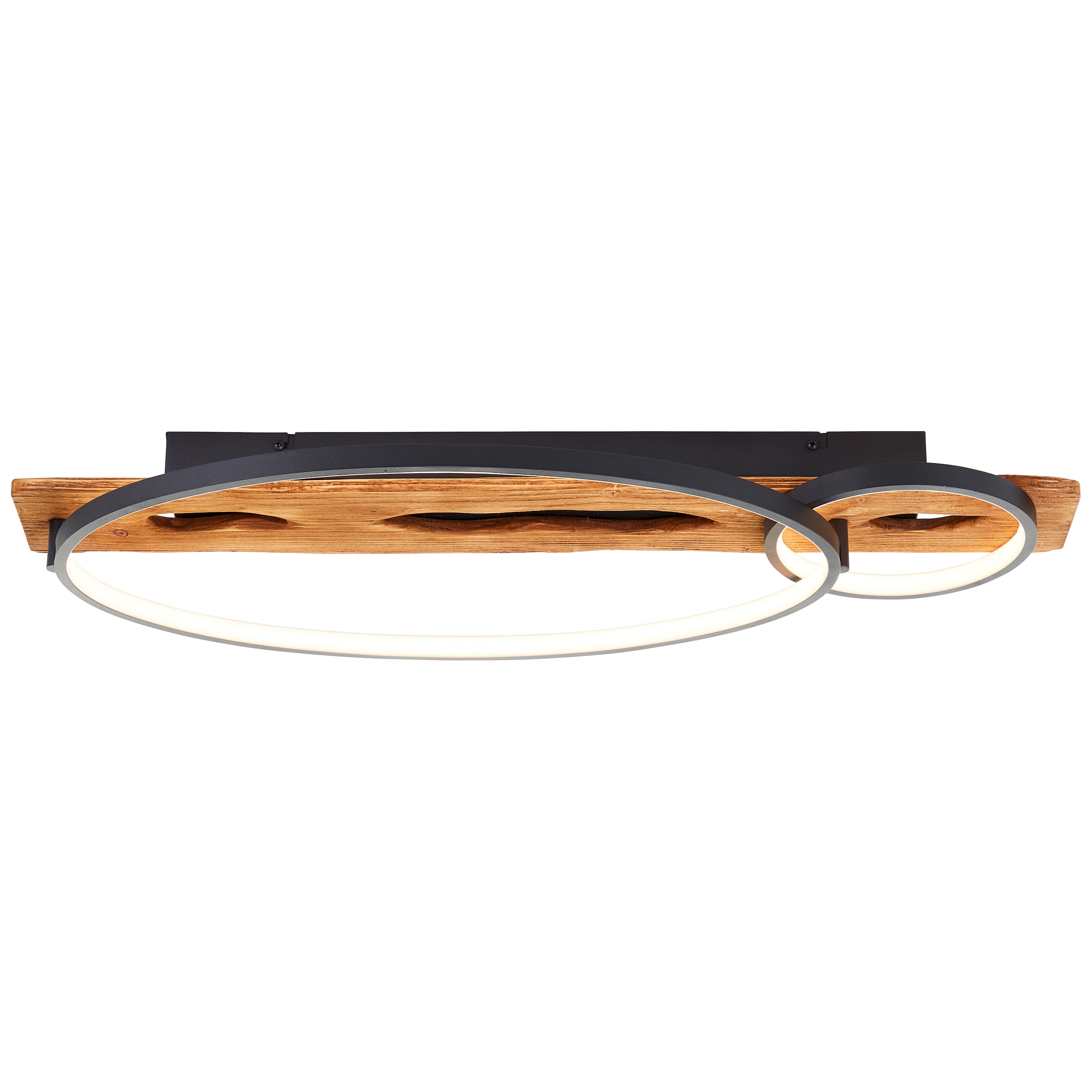 LED Deckenleuchte »Pirus«, 70 x 30 cm, 3300 lm, 3000 K, dimmbar, schwarz/holz