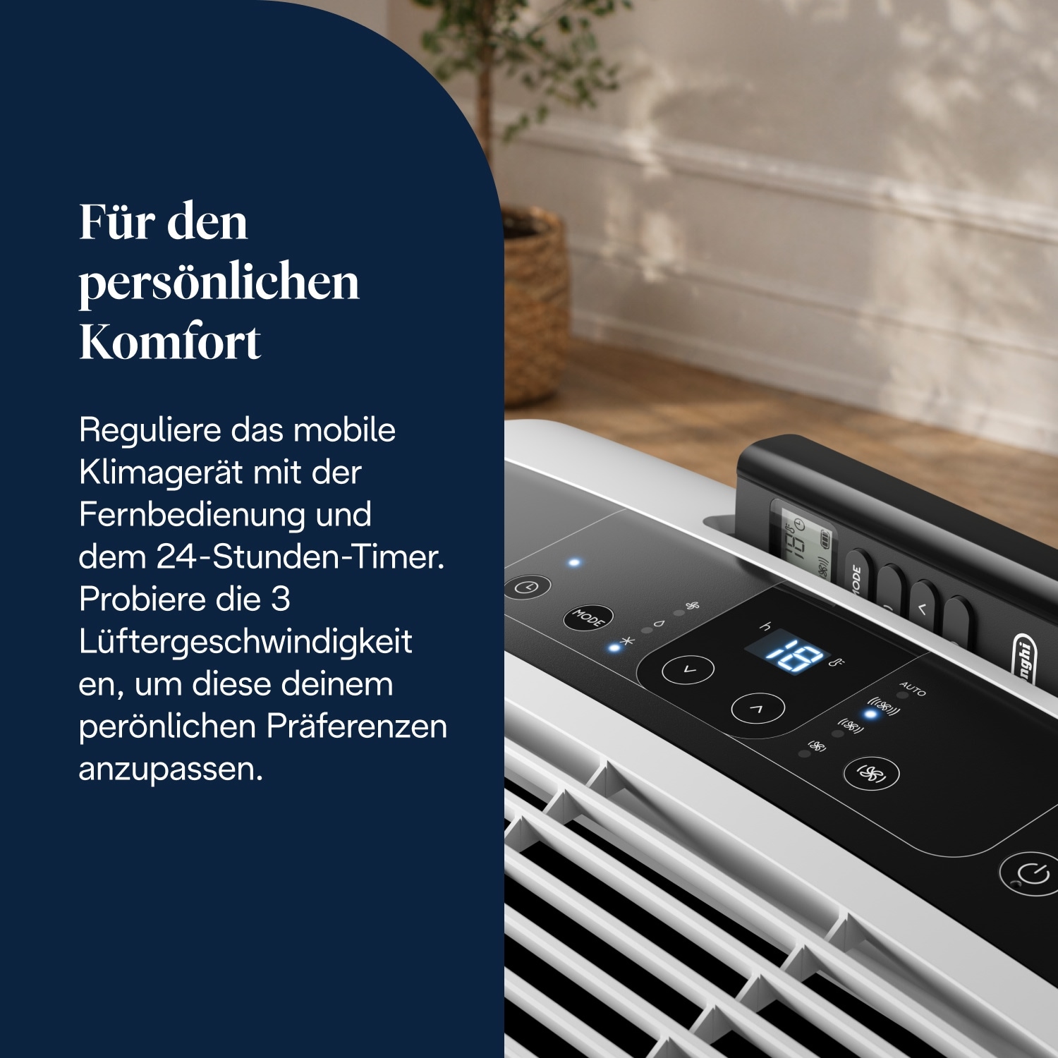 De'Longhi 3-in-1-Klimagerät »Pinguino EM82K ideal für kleine Wohnungen/Räume« 27 m² Räume, A, 9.400 BTU/h, 2,4 Kw, 63 dB, Luftentfeuchtermodus