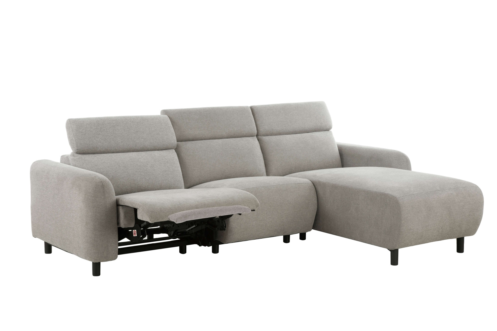 Home affaire Ecksofa »SKAANE Struktur, L-Form, 274 cm, manuelle u. elektrische Funktion,«, rundes Design, Kopfteilverstellung, Federkernpolsterung