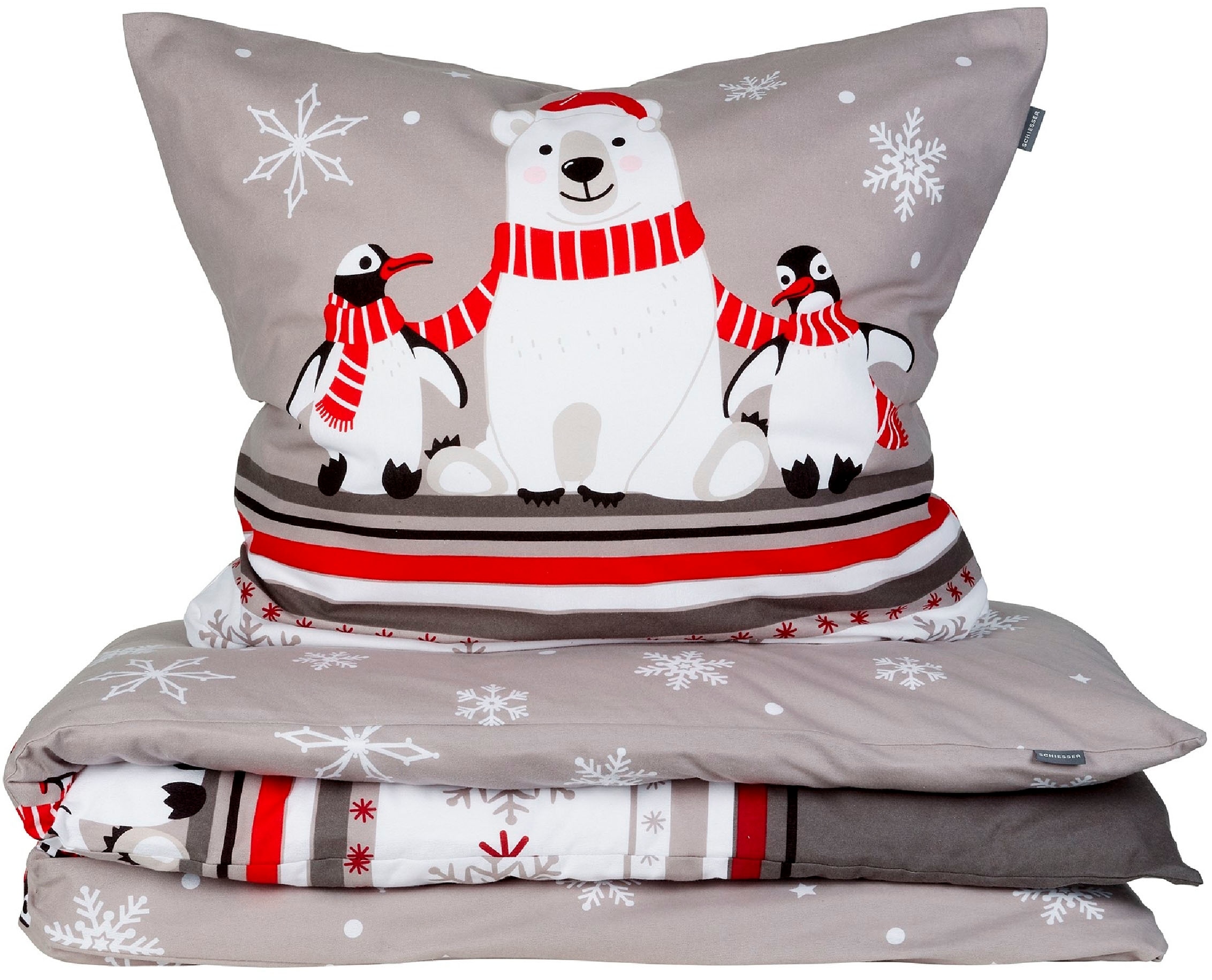 Schiesser Bettwäsche »Dida aus weicher Baumwolle mit coolem Winterprint« 2 Stk. tlg. MADE IN GREEN by OEKO-TEX®-zertifiziert