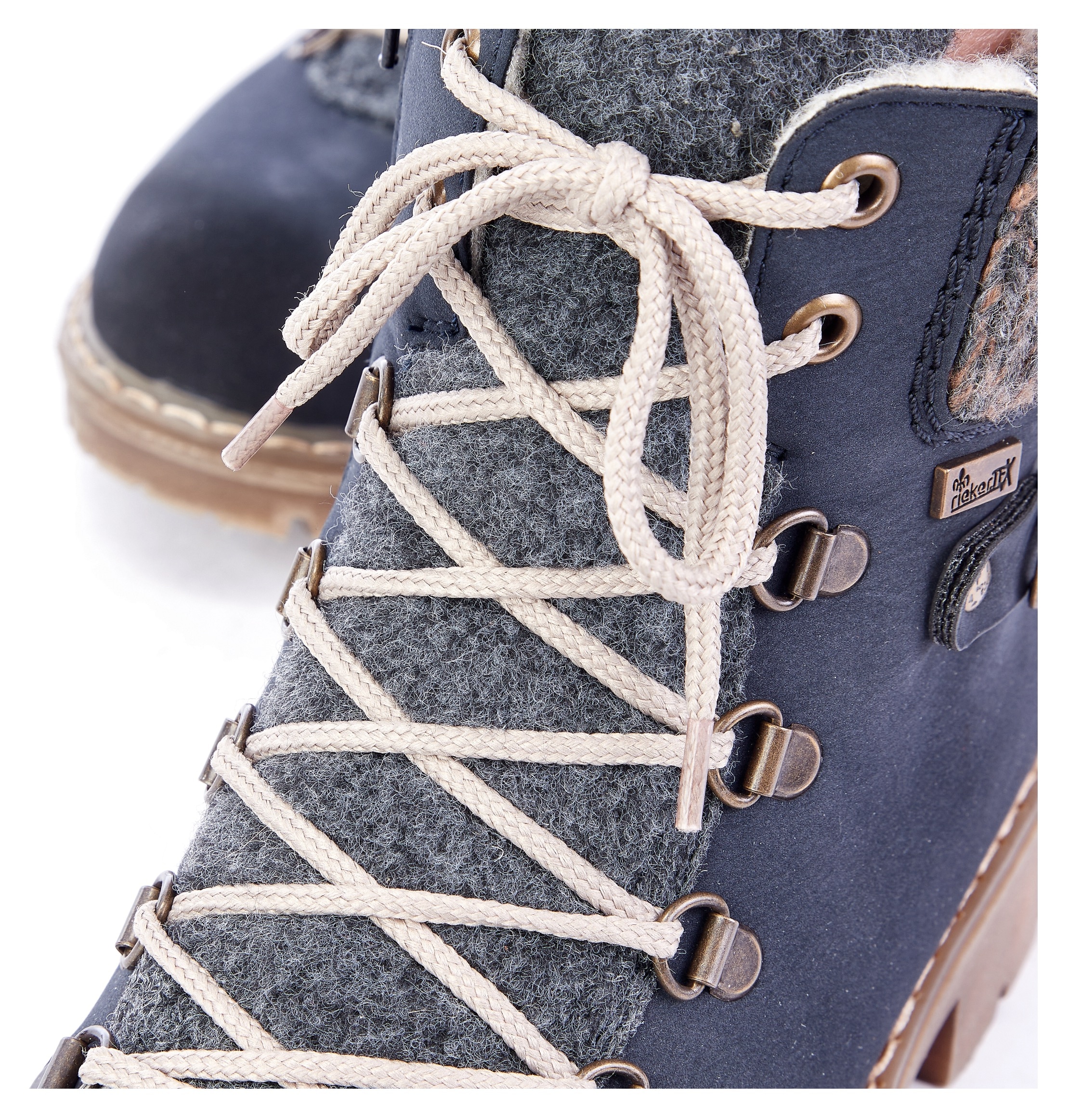 Rieker Winterstiefelette, Winterboots, Schnürboots mit Strickrand und Rieker-TEX