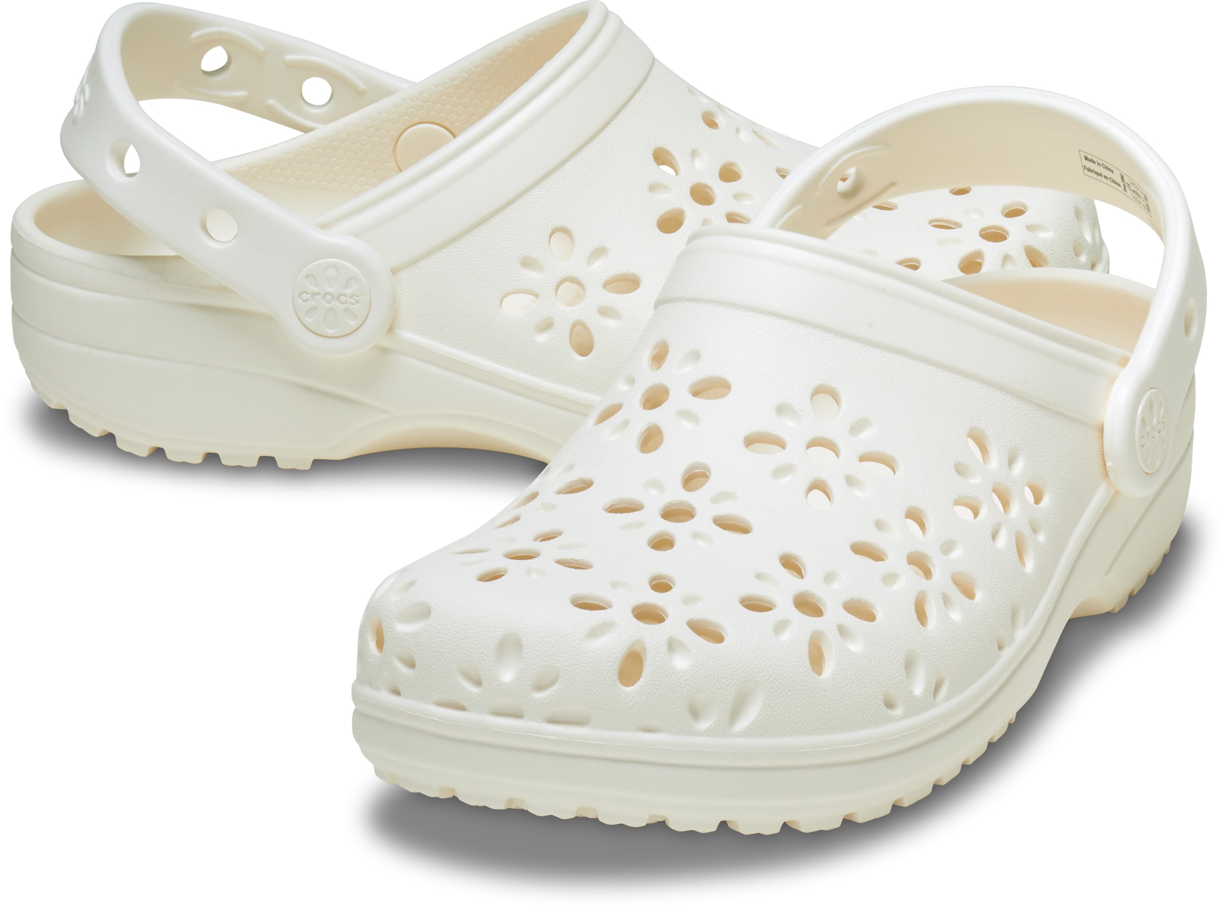 Crocs Clog »Classic Floral Cut Out Clog«, Sandale mit schwenkbarem Fersenriemen