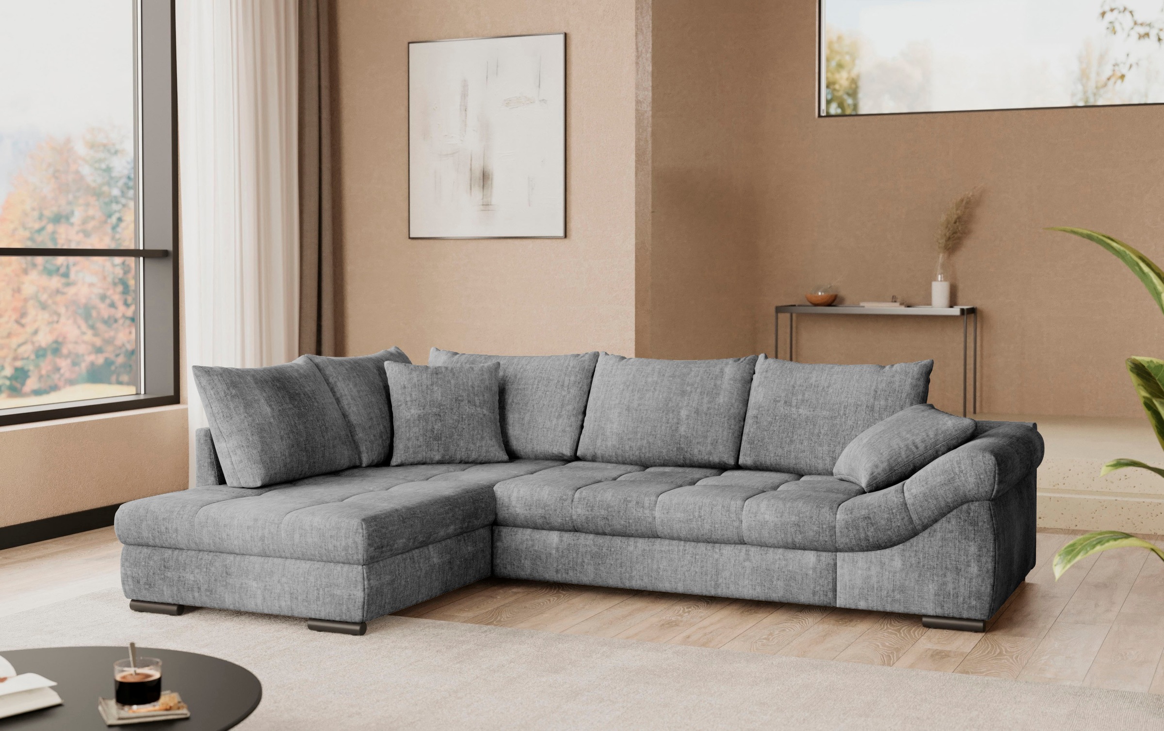 Mr. Couch Ecksofa »Allegro, L-Form«, mit Hochschläfer-Bettauszug, wahlweise mit Kaltschaum