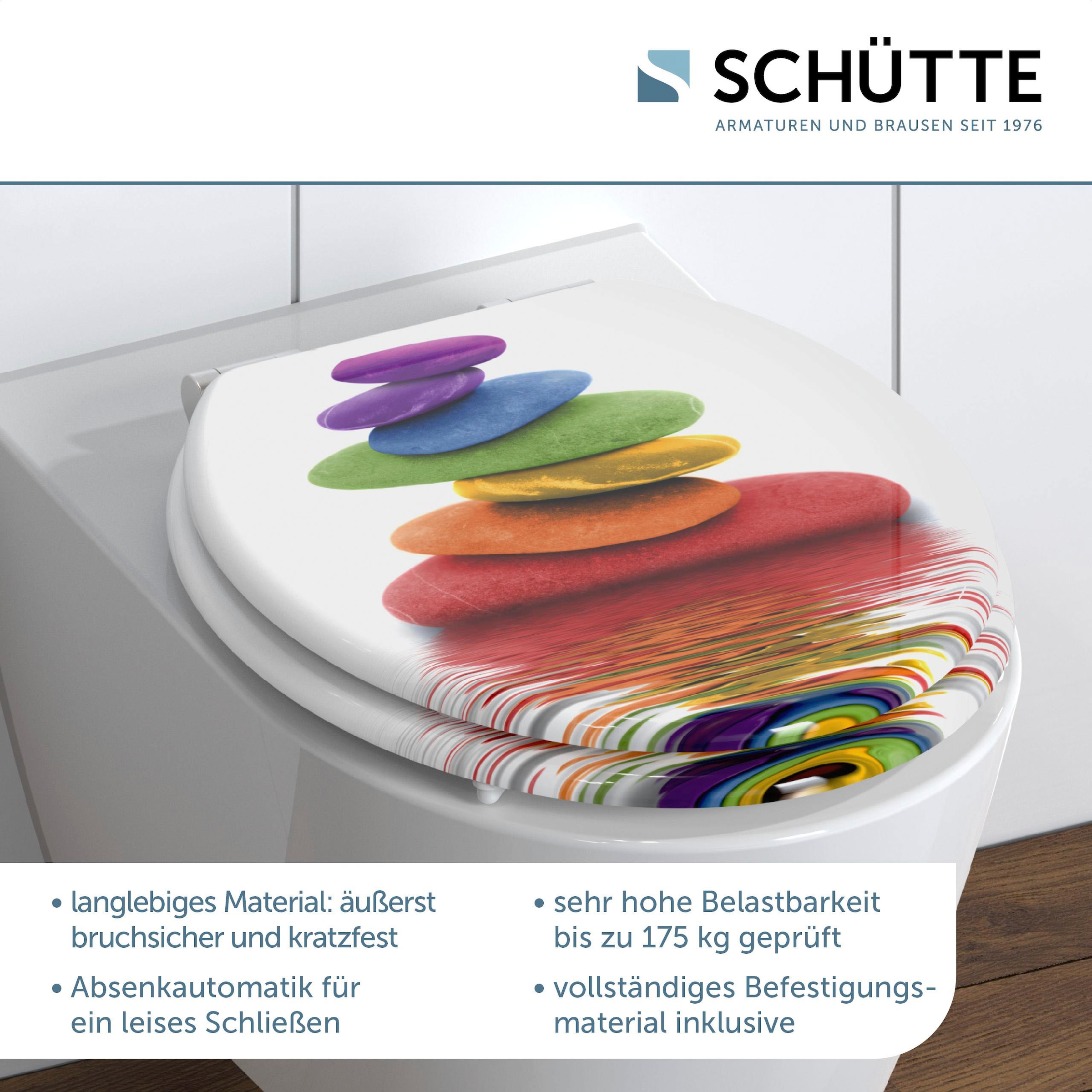 Schütte WC-Sitz »Colorful Stones«, mit Absenkautomatik und Holzkern, MDF