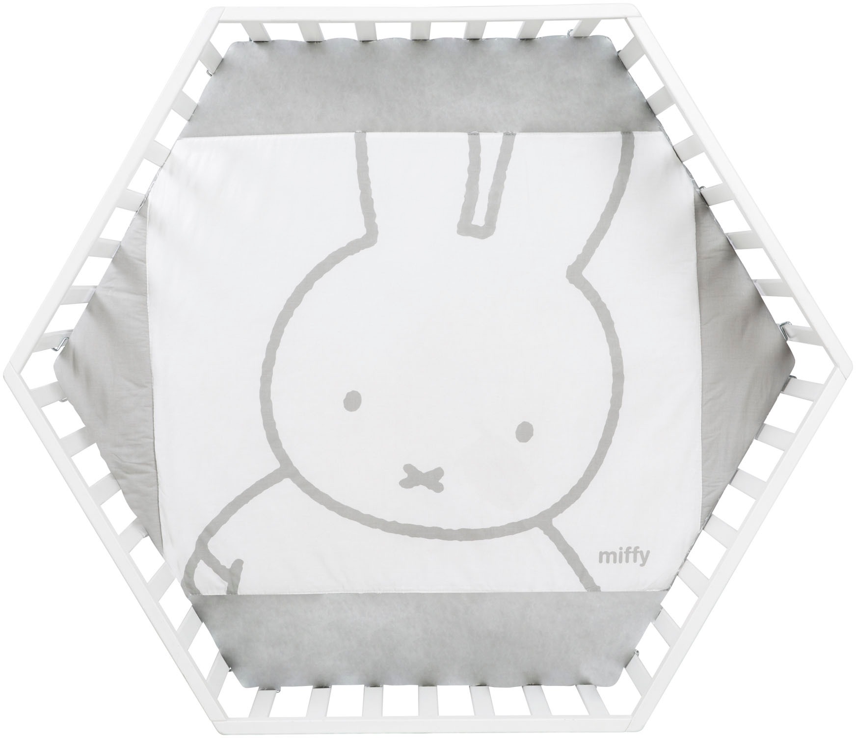 roba® Laufgitter »miffy®, weiß, 6-eckig«, bis 15 kg, mit Stoffeinlage