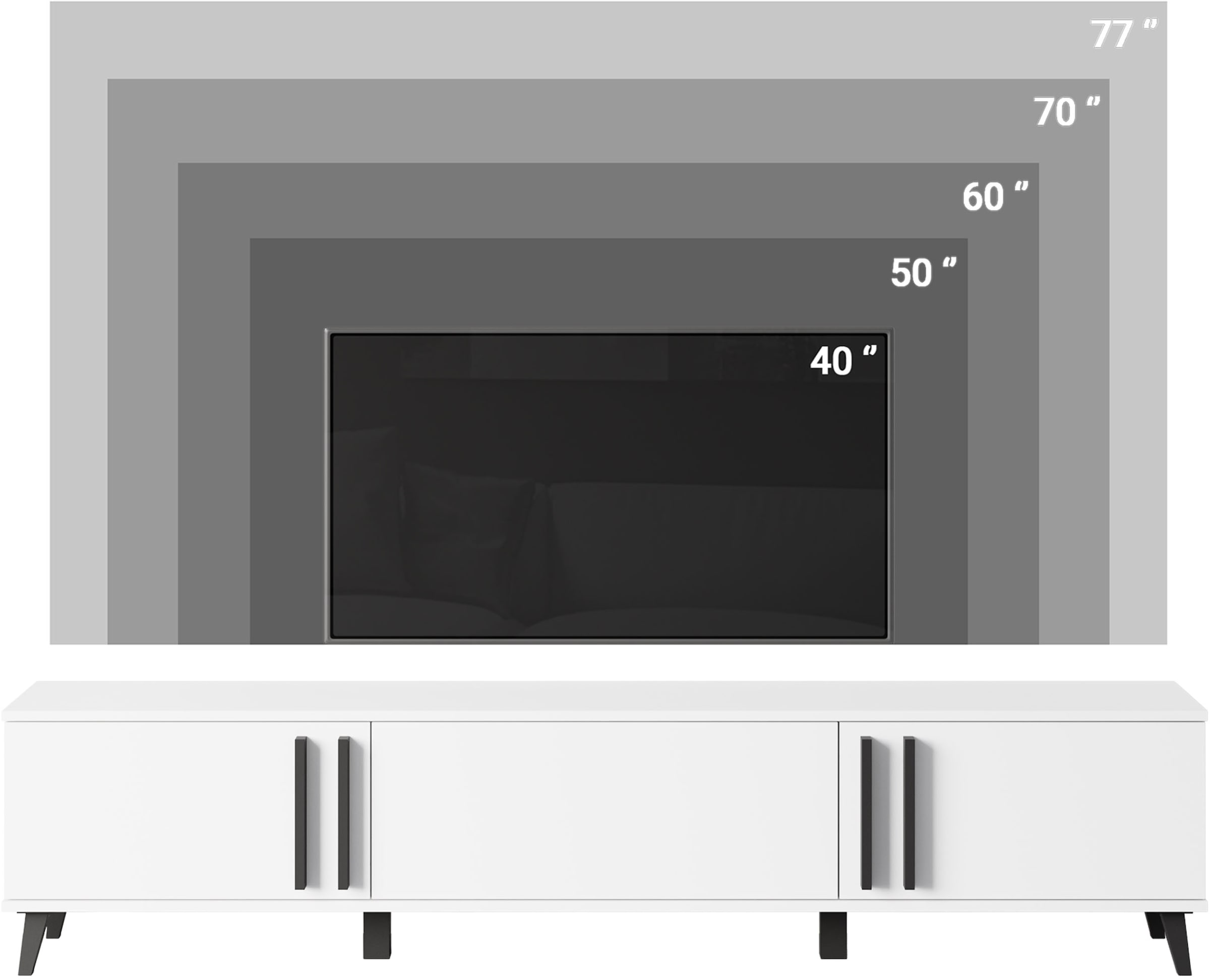 INOSIGN Lowboard »Helsinki, TV-Kommode Breite 180cm« 1 Stk. tlg. modernes Design, 3 Klapptüren