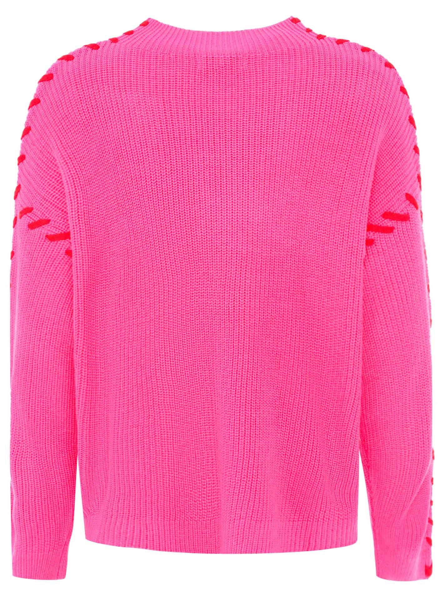 Zwillingsherz Strickpullover »"Stitching"«, kontrastfarbige Nähte, hoher Rundhalsausschnitt, mit Wollanteil