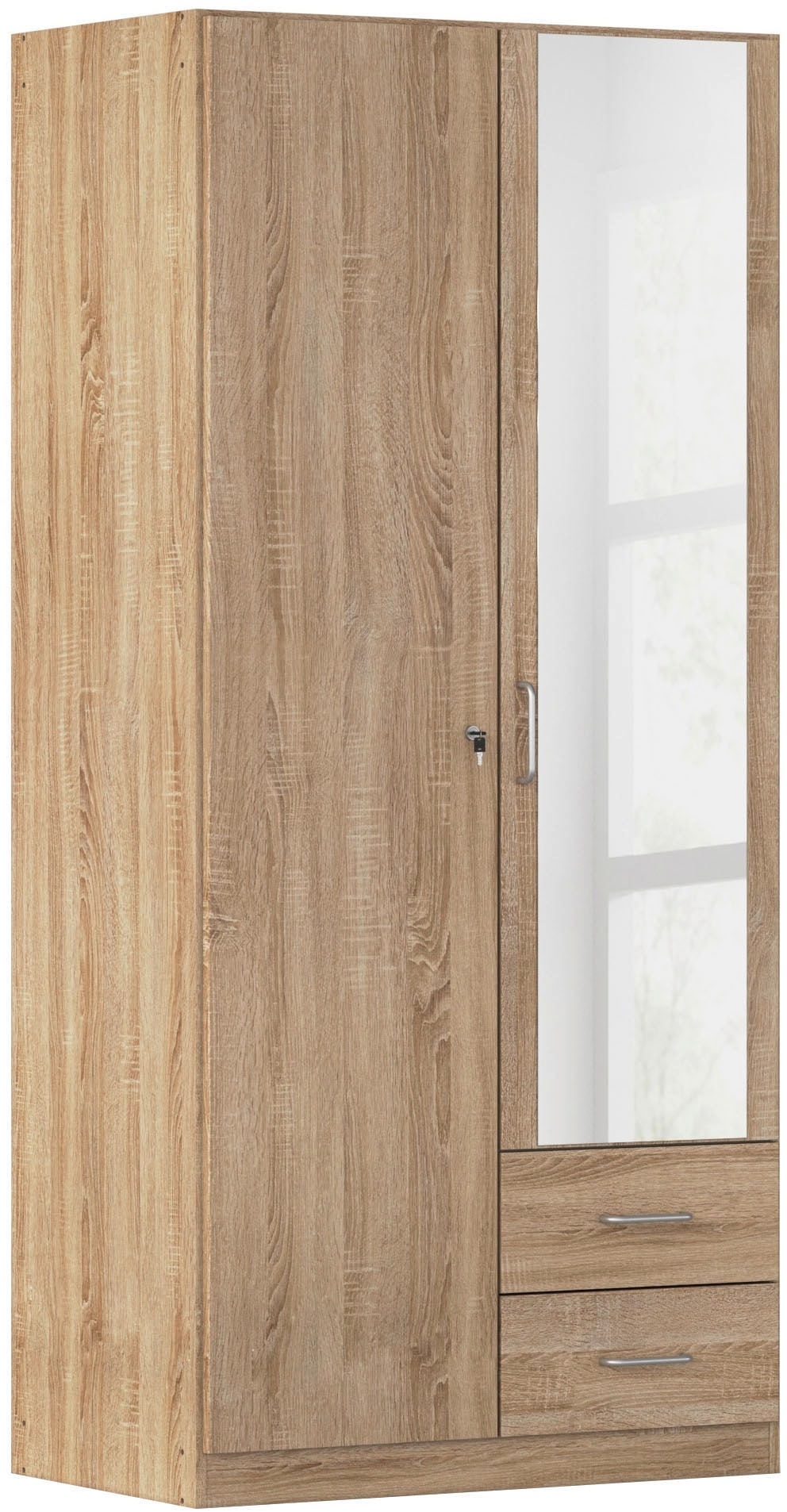 rauch Kleiderschrank »Schrank Garderobe Garderobenschrank Putzschrank Wäscheschrank BERGHEIM« Breiten 91/136/181 cm, Höhe 197 cm,  2 Außenschubladen, Tür/en abschließbar je 2 Schlüssel MADE IN GERMANY