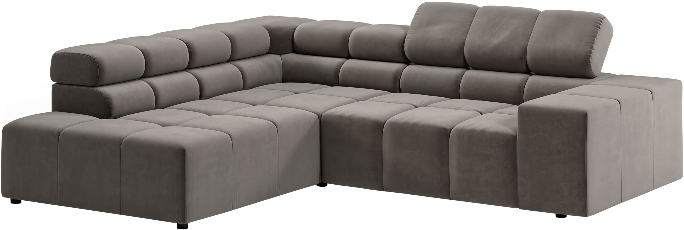 INOSIGN Ecksofa »Ancona, incl. Kopfteilverstellung + 3 Zierkissen, L-Form, bequem«, wahlweise motorische Sitztiefenverstellung, B/T(H: 249/215/70 cm
