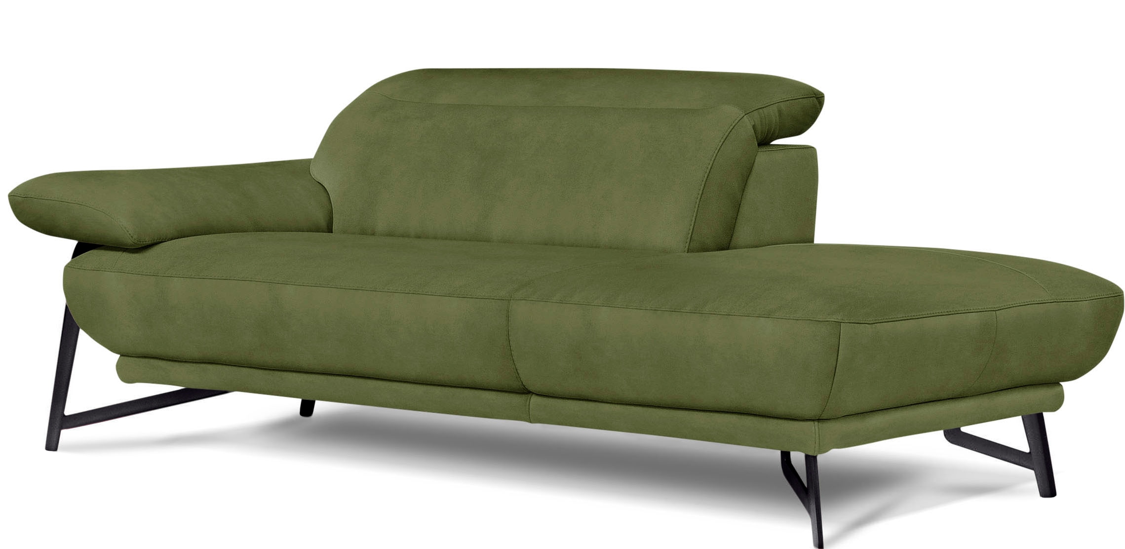 Egoitaliano Sofa »Anais, Design mit hohem Sitzkomfort, Fußfarbe schattengrau«, Set, Kopfteil verstellbar, Luxus-Microfaser, kiwi