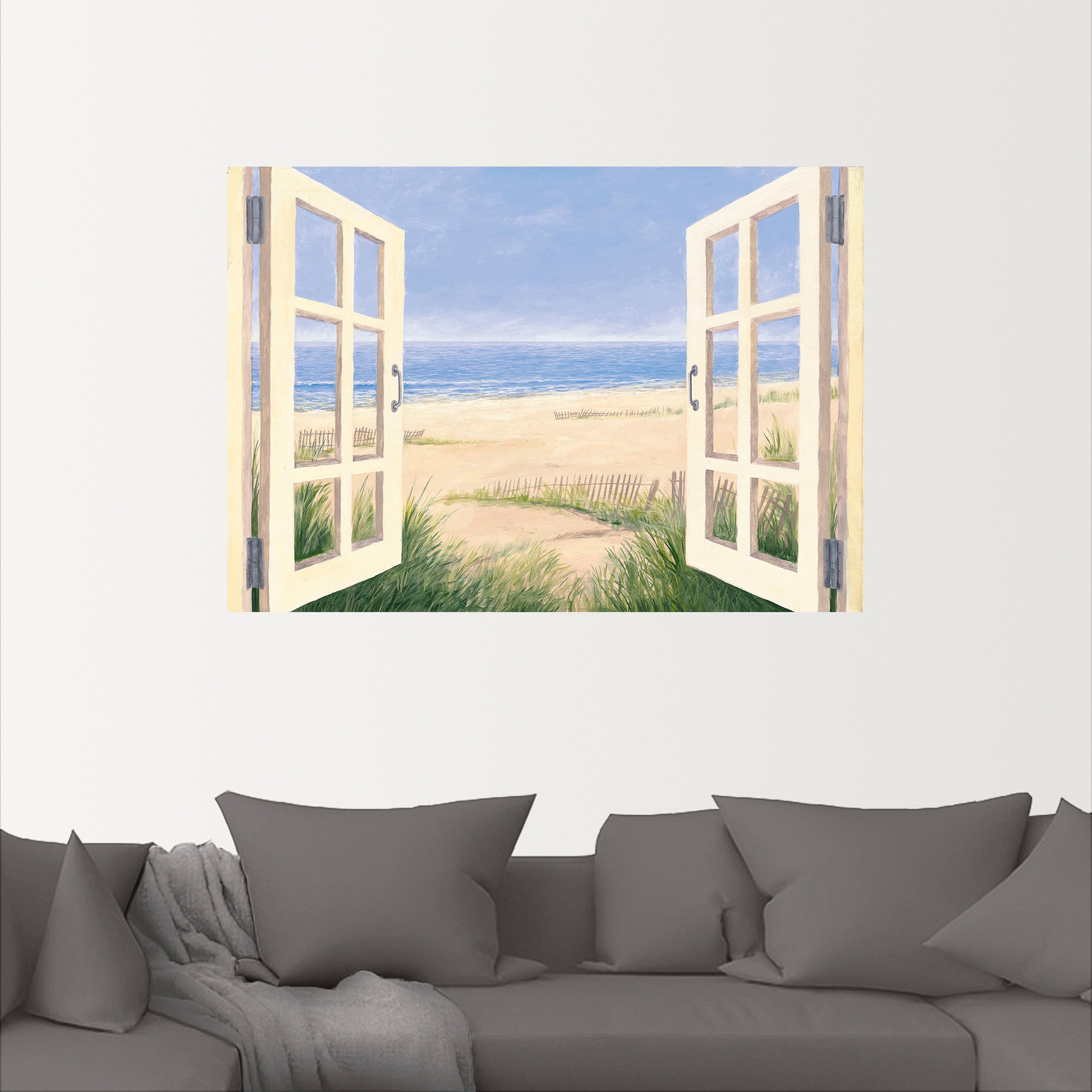 Artland Wandbild »Fensterblick Frühlingsmorgen«, Fensterblick, (1 St.), als Alubild, Outdoorbild, Leinwandbild, Wandaufkleber, versch. Größen