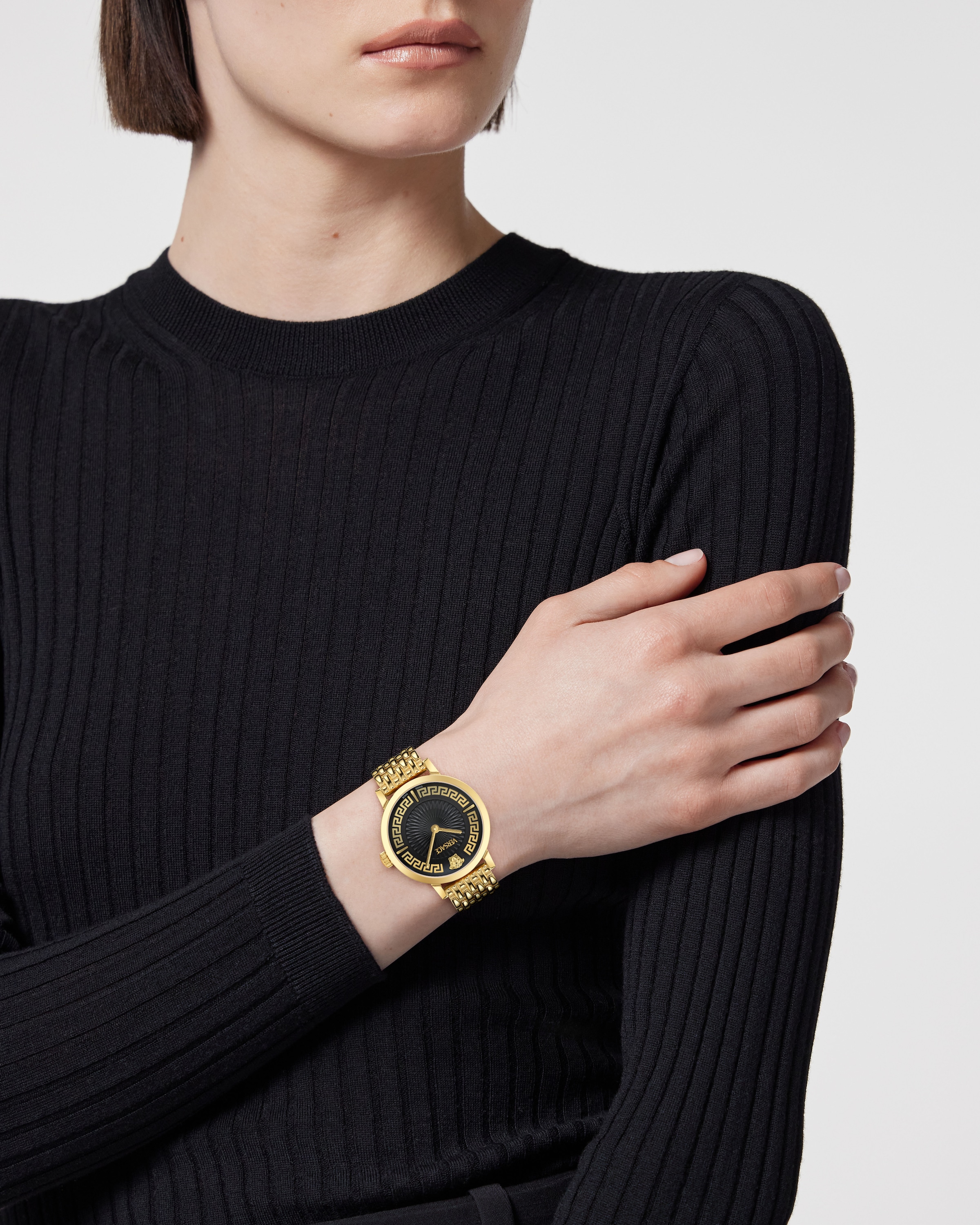 Versace Quarzuhr »GRECA FORTUNA« Armbanduhr, Damenuhr, Swiss Made, Edelstahlarmband, analog