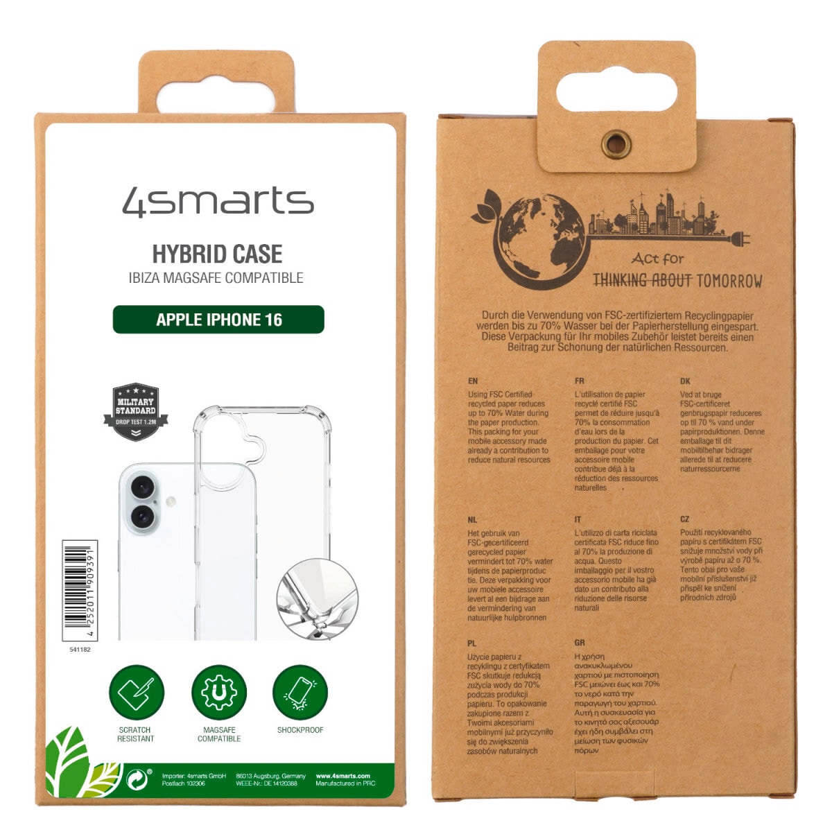 4smarts Handyhülle »Hybrid Case Ibiza für Apple iPhone 16«, Backcover, Schutzhülle, Handyschutzhülle, Case, Schutzcase, stoßfest