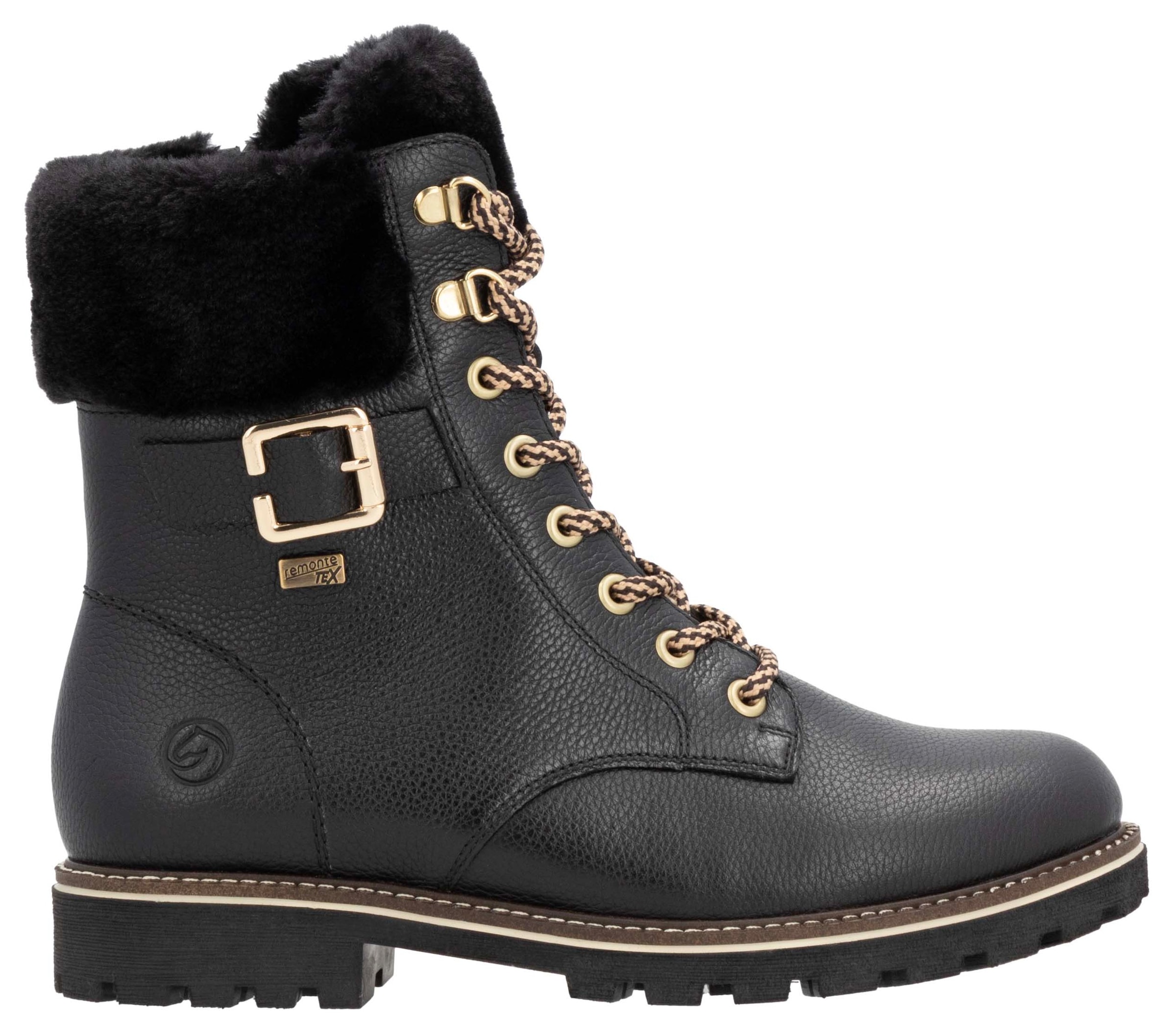 Remonte Winterboots »Elisabeth Hurley-Collection«, Schnürboots, Outdoorschuh, Schnürstiefelette mit Zierschnalle