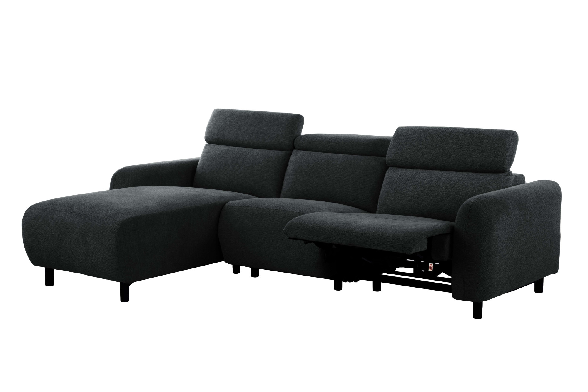 Home affaire Ecksofa »SKAANE Struktur, L-Form, 274 cm, manuelle u. elektrische Funktion,«, rundes Design, Kopfteilverstellung, Federkernpolsterung