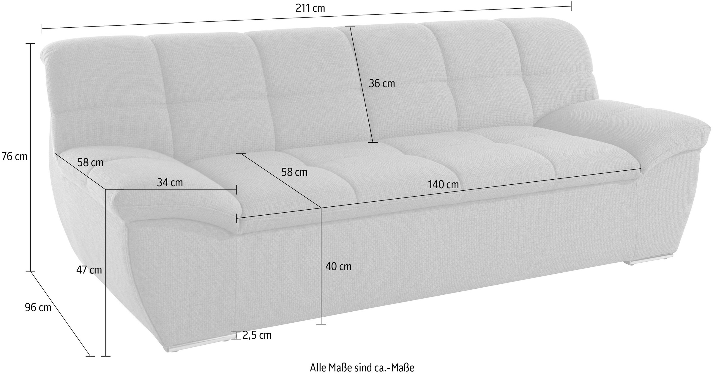 DOMO collection 2-Sitzer »Lagoa«, frei im Raum stellbar, in großer Farbauswahl