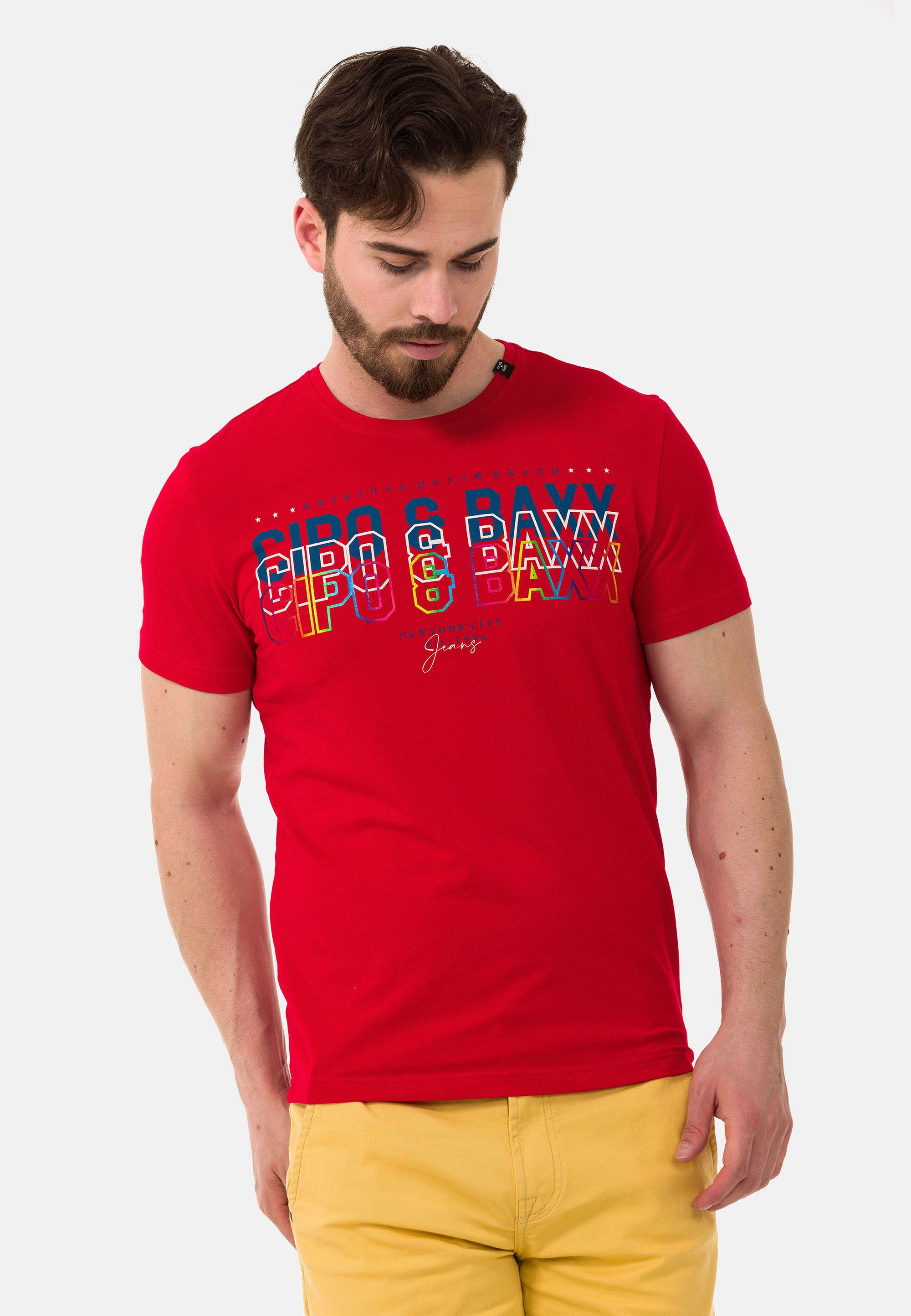 Cipo & Baxx T-Shirt »CT717« gerade geschnitten