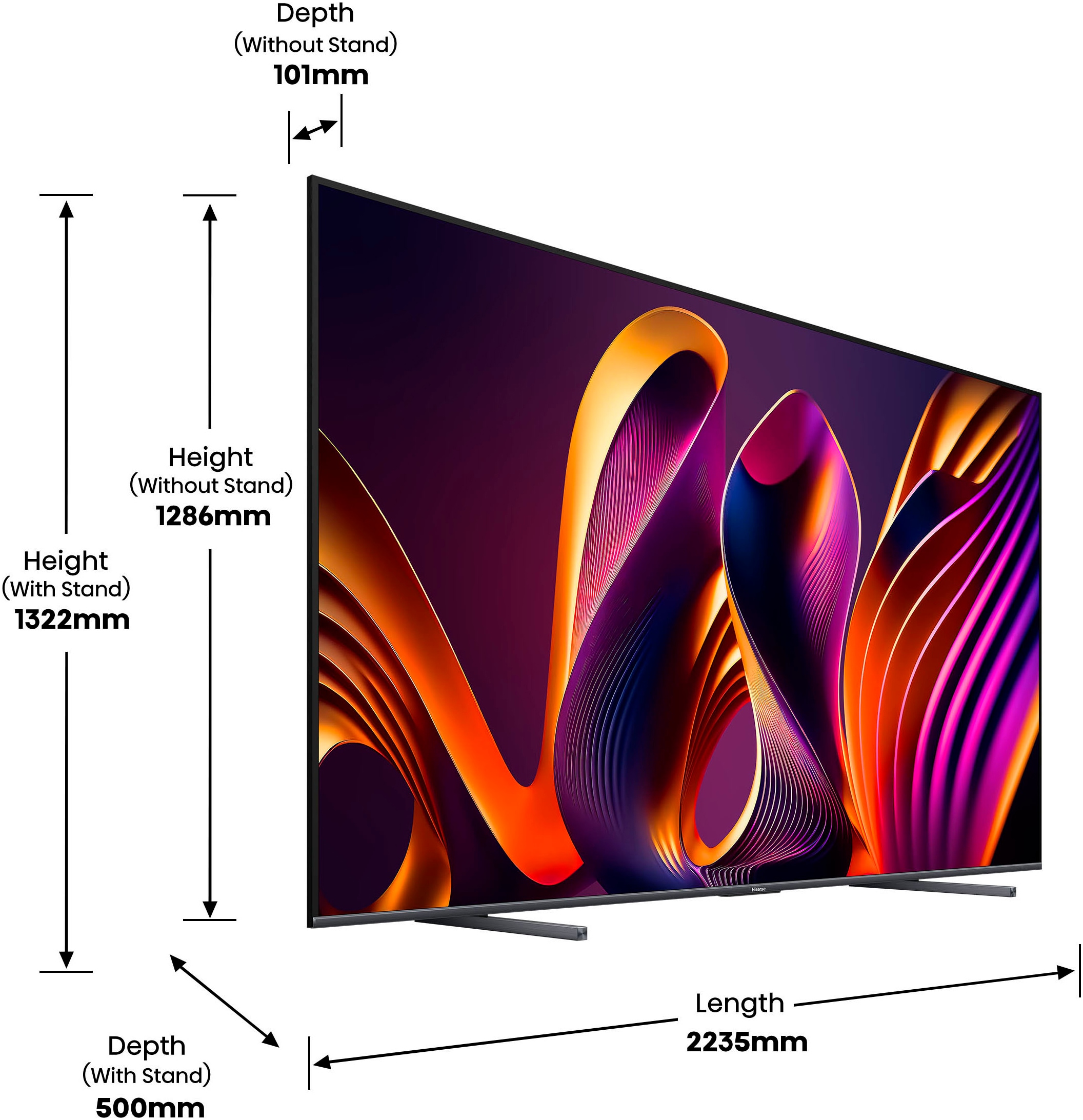 Hisense QLED-Fernseher »100E77NQ PRO«, 4K Ultra HD, Smart-TV, 4K UHD, QLED