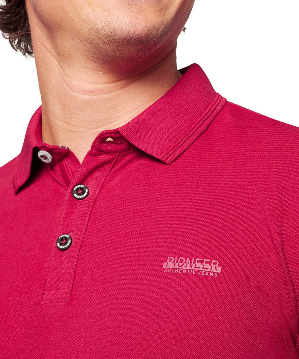 Pioneer Authentic Jeans Langarm-Poloshirt, mit Kragen und Knopfleiste