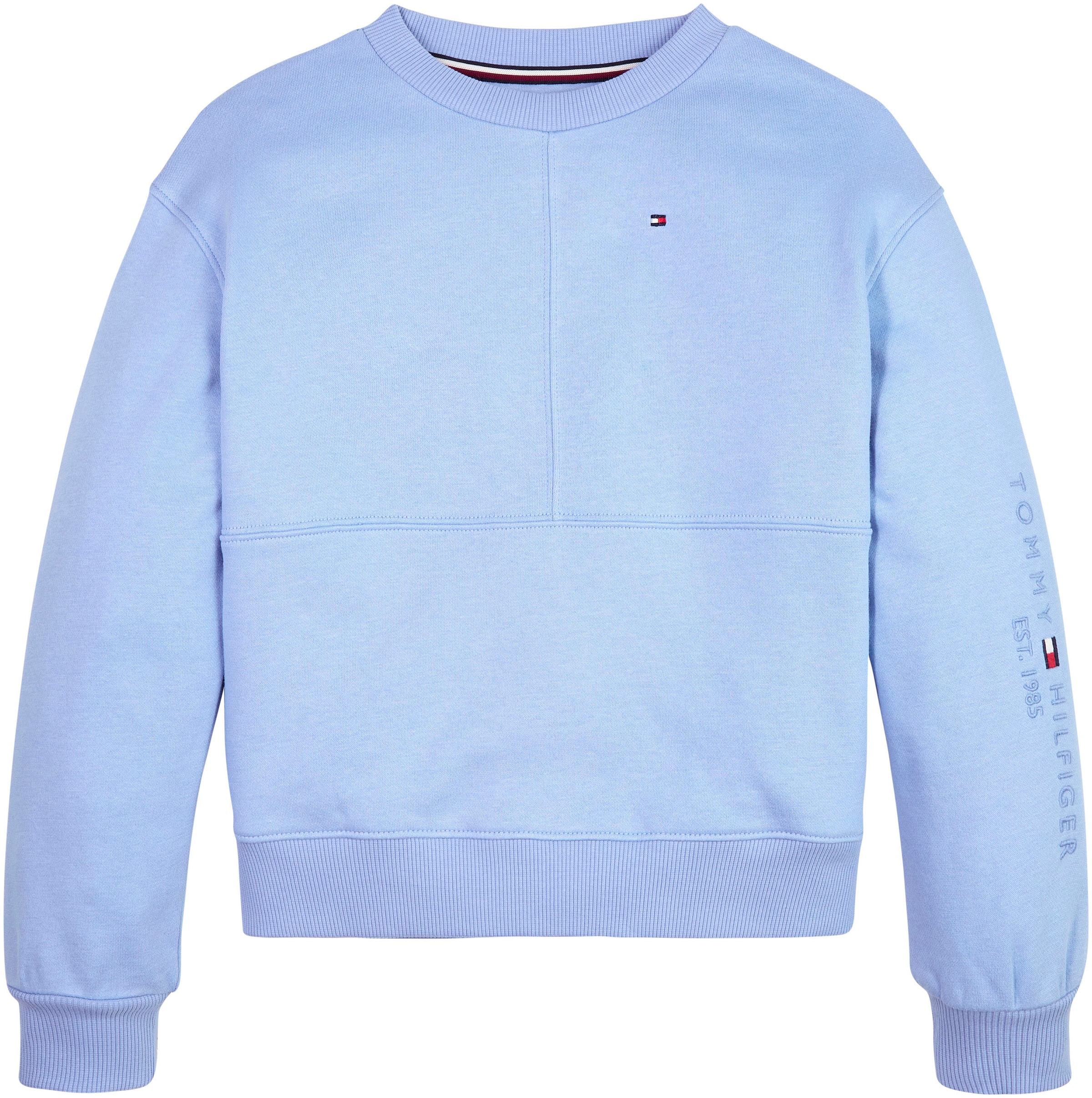 Tommy Hilfiger Sweatshirt »ESSENTIAL CNK SWEATSHIRT«, mit markanten Ziernähten & Tommy Hilfiger Logo-Schriftzug