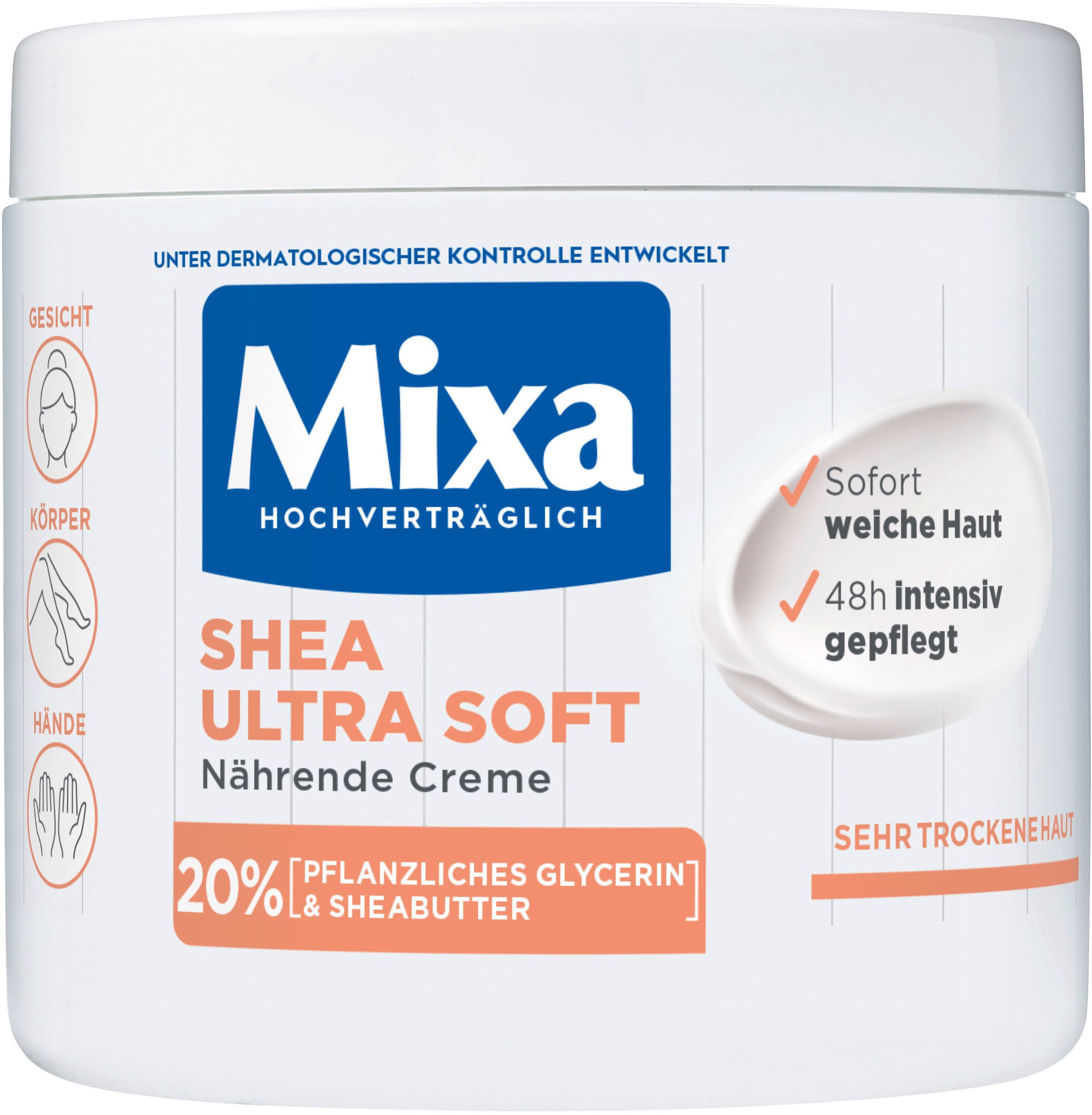 Körpercreme »Mixa Shea Ultra Soft«, sensitive Pflege