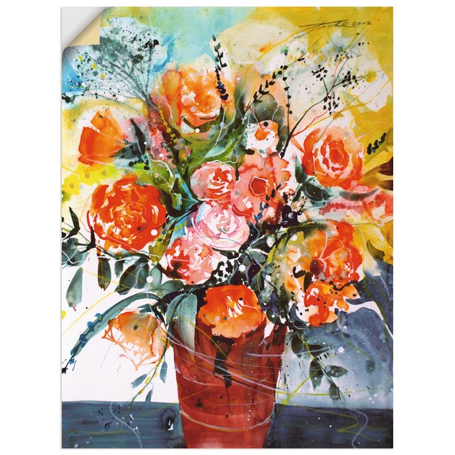 oder in »Rosen Wandbild (1 St.), Artland Wandaufkleber Leinwandbild, Blumen, in versch. Alubild, Vase«, brauner kaufen Rechnung Größen Poster auf als