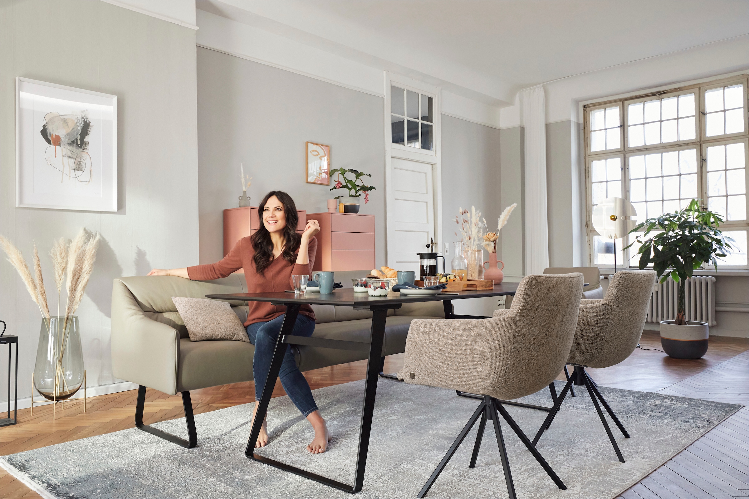 Musterring Polsterstuhl »JustB! SP500« () 1 Stk.mit Armlehne, wahlweise mit Drehfunktion, Stativgestell in schwarz