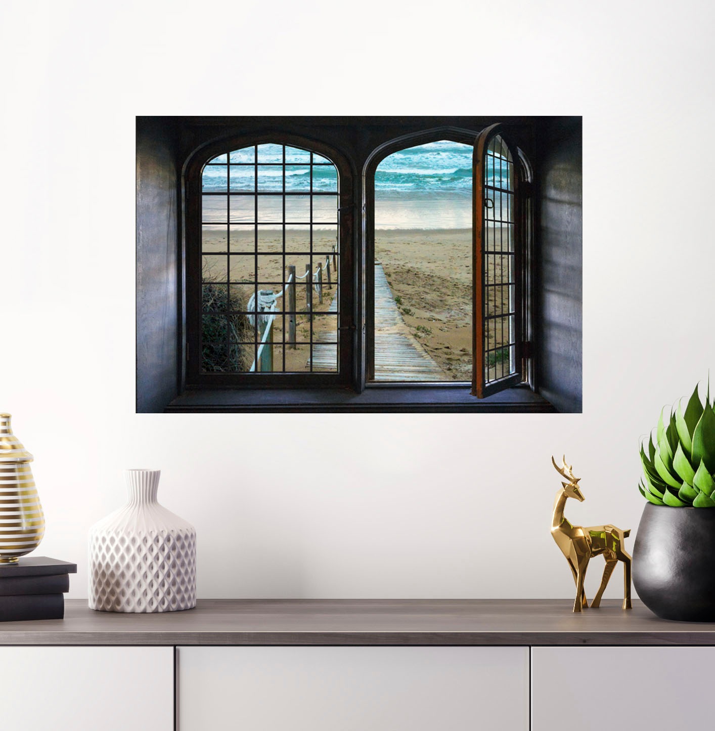 queence Wandsticker »Meer« Wandsticker, Wandbild, selbstklebend, 3D, Fenster