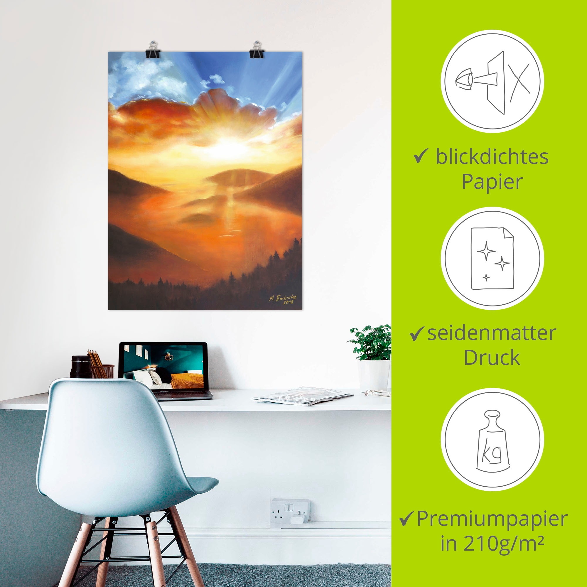 Artland Wandbild »Erwachen in der Natur«, Bilder vom Sonnenuntergang & -aufgang, (1 St.), als Leinwandbild, Poster in verschied. Größen