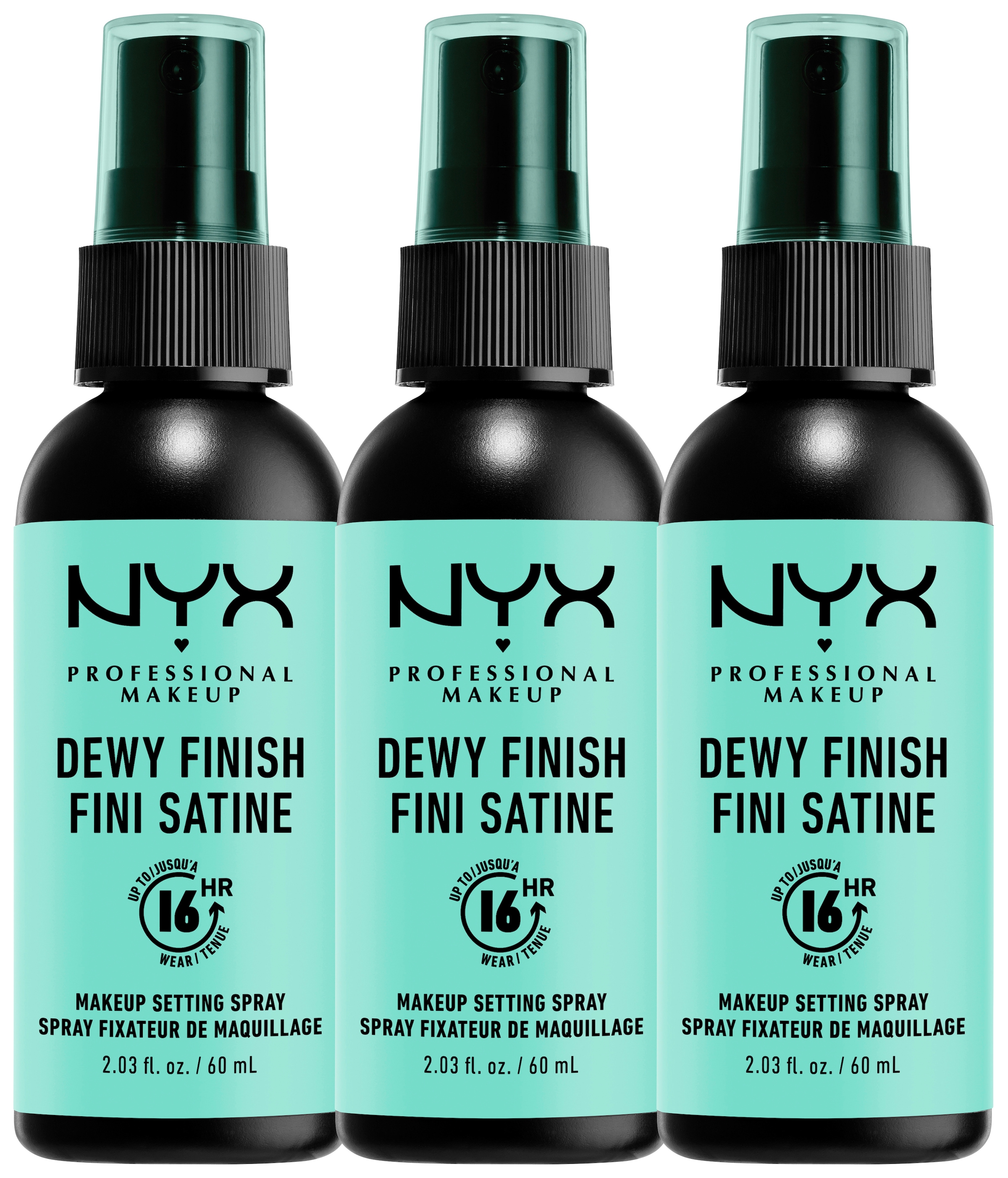 NYX Fixierspray »NYX Professional Makeup Make Up Setting Spray Dewy Finish 3er Set«