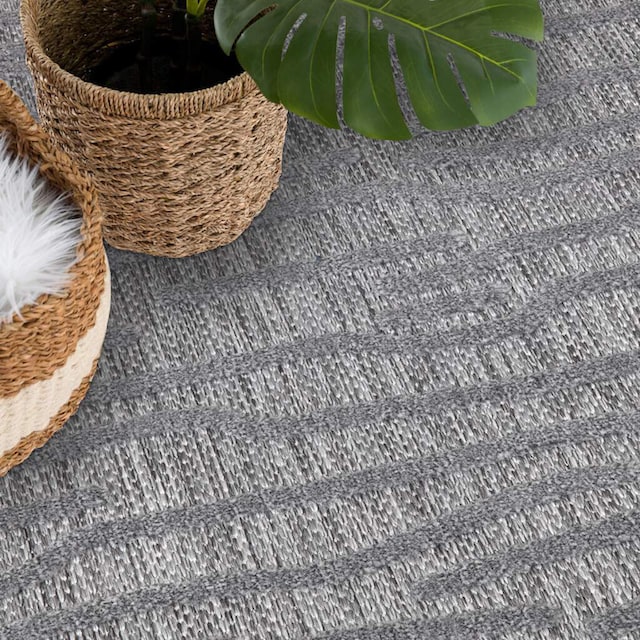 Teppich »In-& City Carpet Küche, Flur & UV-beständig für Santorini 450, Gestreift«, Outdoorteppich Terrasse, 3D-Effekt, Wetterfest rechteckig, Balkon,