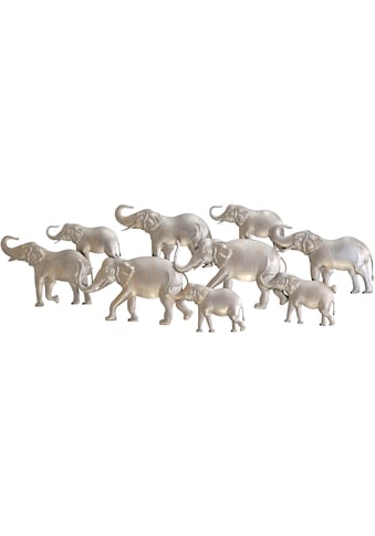 Wanddekoobjekt »Elefantenfamilie, silber«