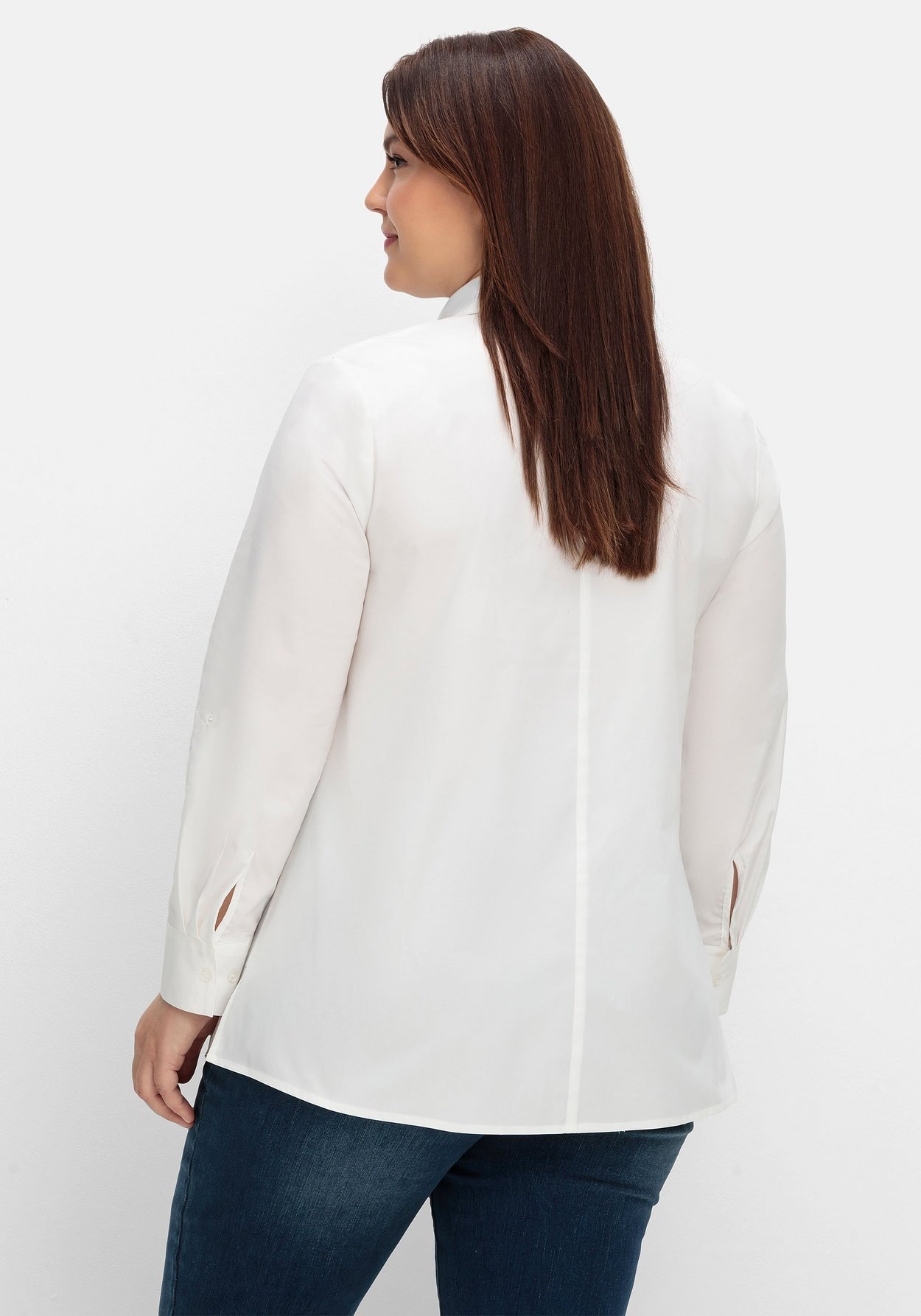 Sheego Hemdbluse »Hemdbluse mit Krempelärmeln, in leichter A-Linie«