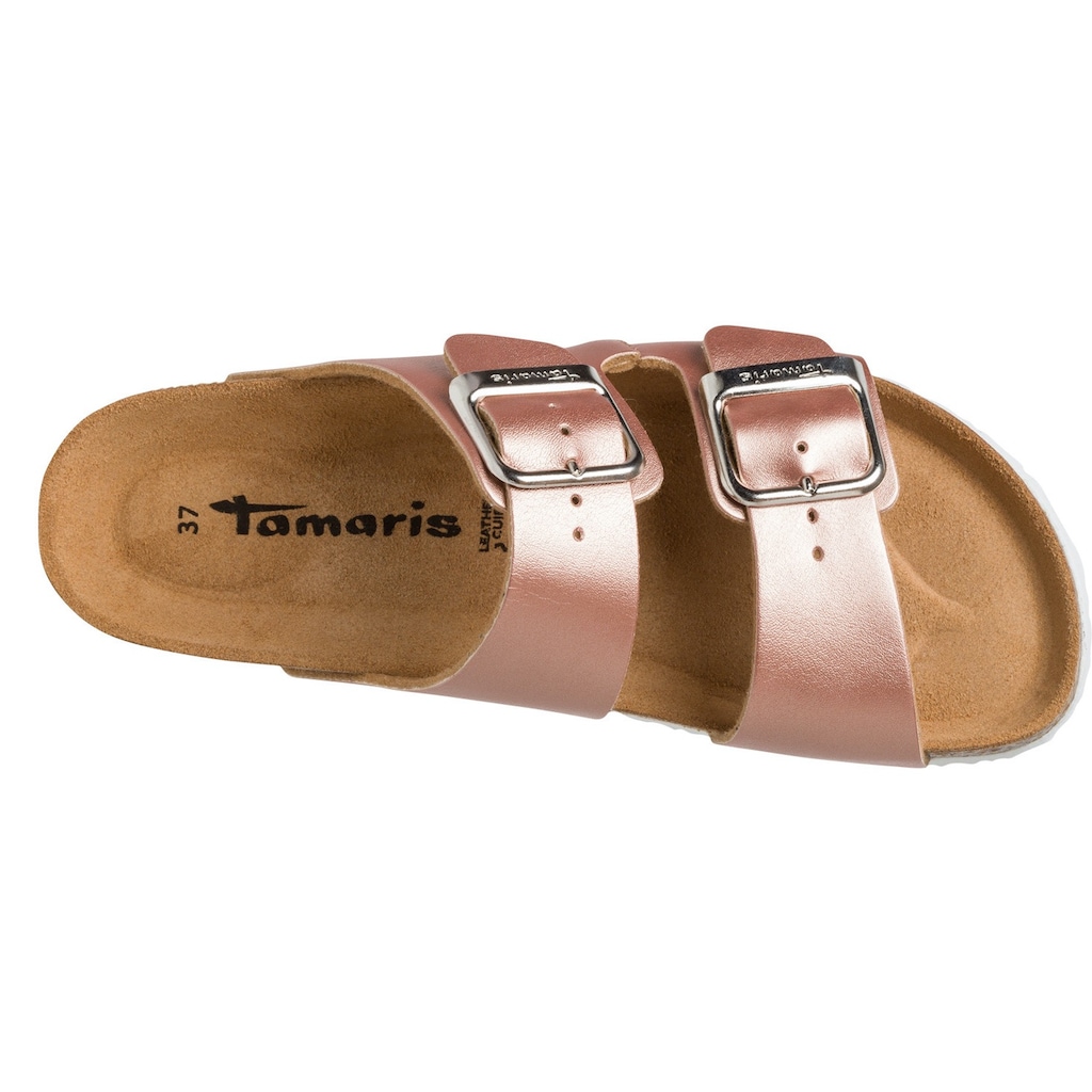 Tamaris Pantolette, Sommerschuh, Schlappen mit gepolstertem Fußbett