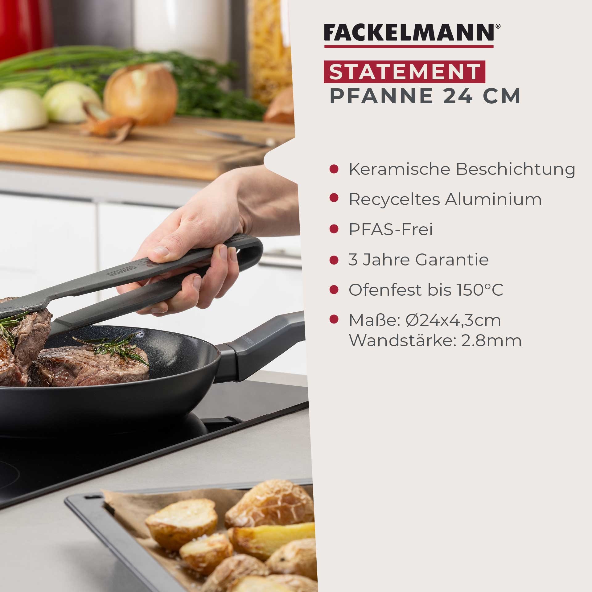 FACKELMANN Bratpfanne »Statement« Aluminium Set, 2 Stk. tlg. 2er Pfannenset Statement – Bratpfannen, Kochpfannen, Aluminium-Pfannen