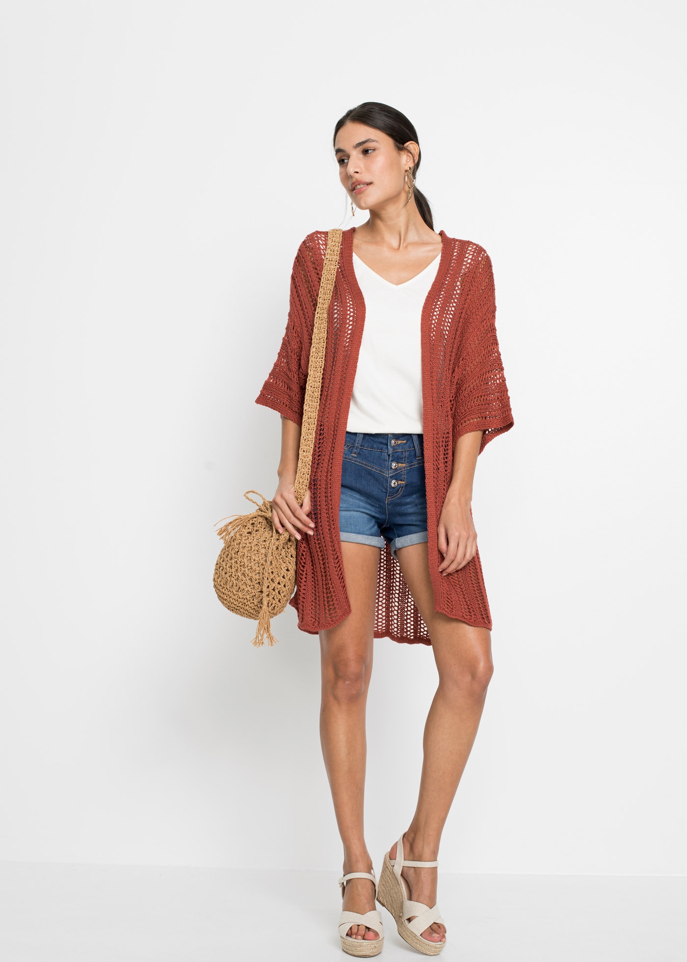 bonprix Shirttop lockerer loose fit, ärmelloses Design, aus Baumwolle