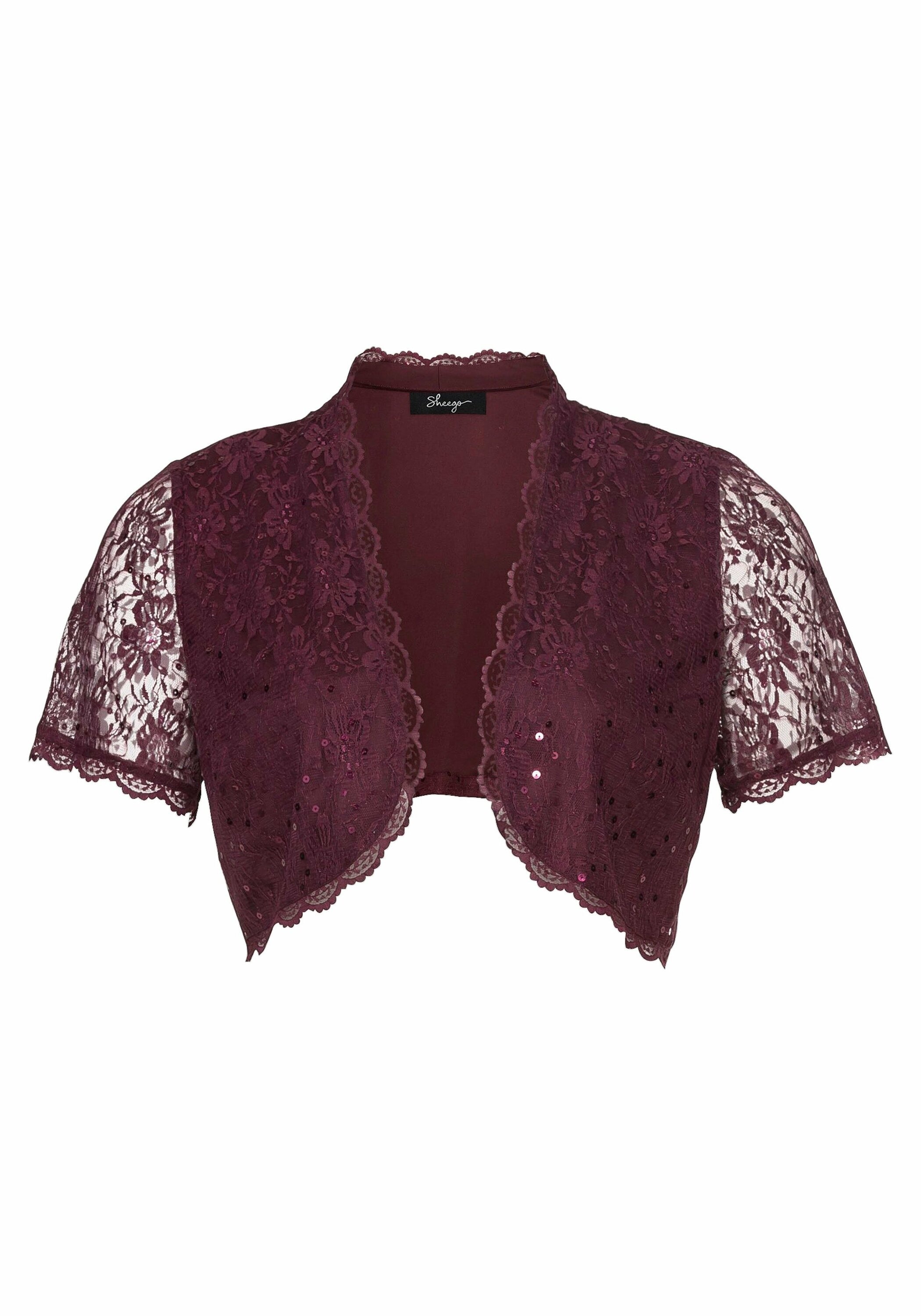 Sheego Bolero »Spitzenbolero Mit farblich passenden Pailletten besetzt«, Mit farblich passenden Pailletten besetzt