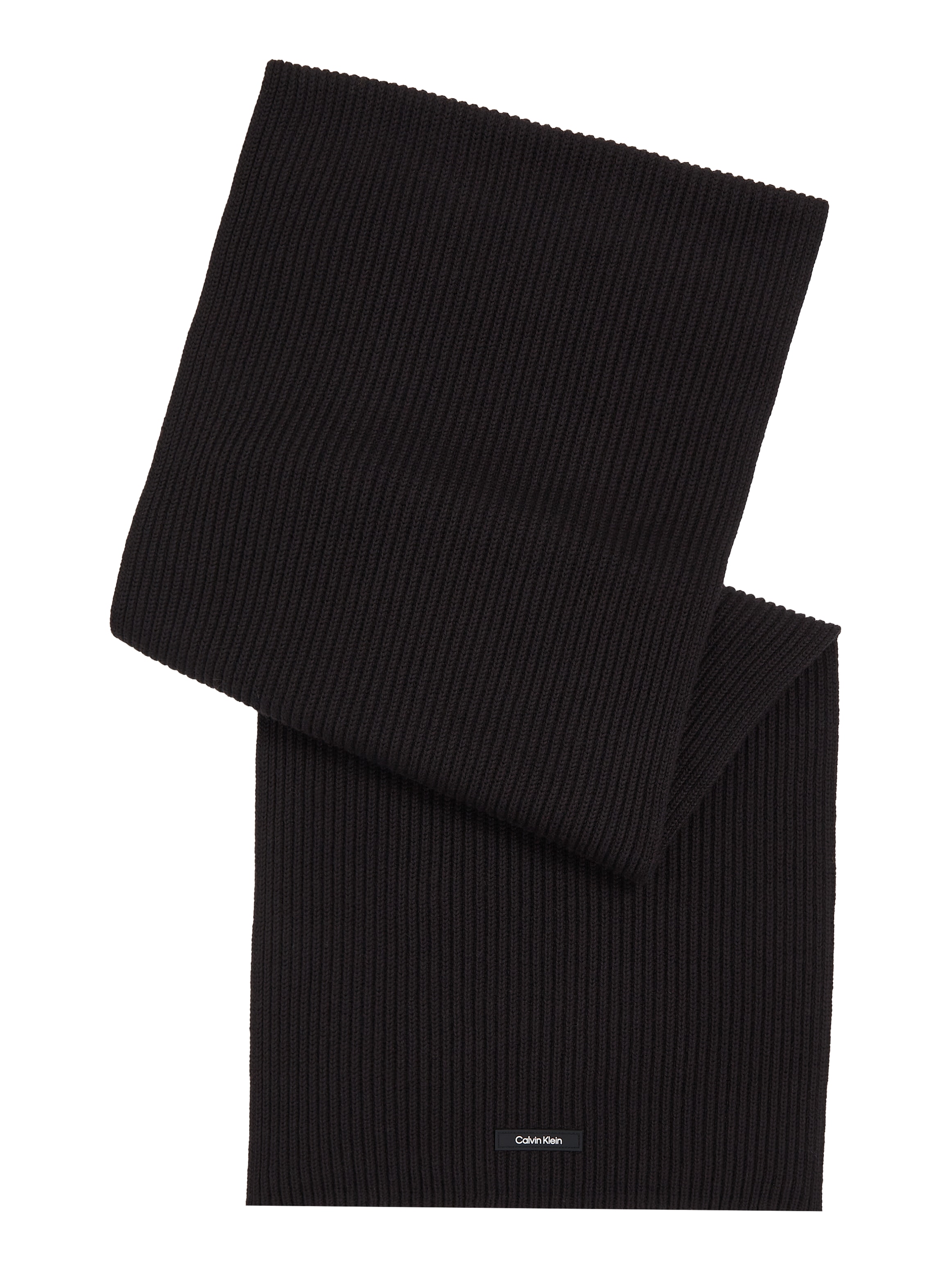 Calvin Klein Schal »CLASSIC COTTON RIB SCARF«, mit Logopatch