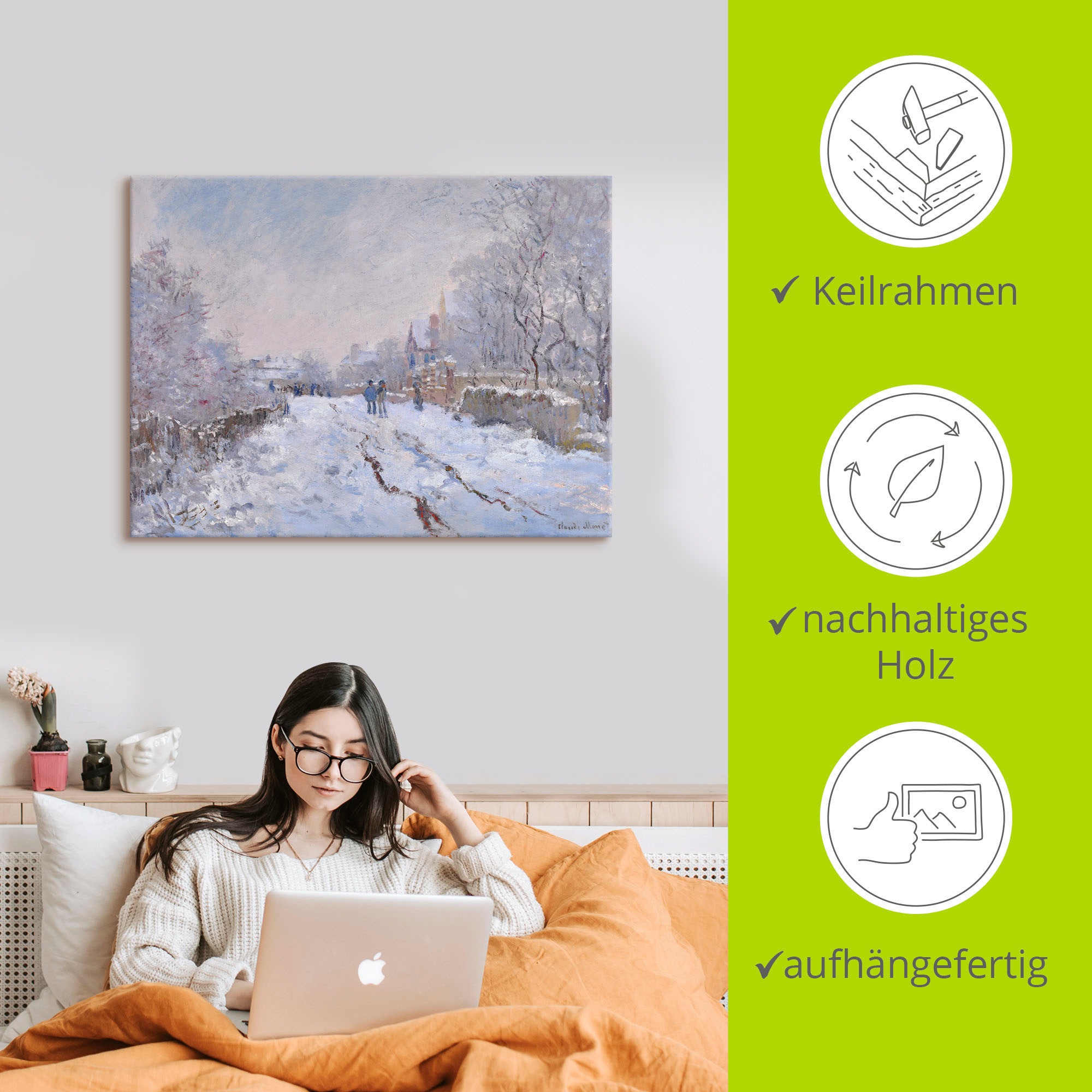 Artland Wandbild »Schnee in Argenteuil.«, Vier Jahreszeiten Bilder, (1 St.), als Leinwandbild, Poster in verschied. Größen