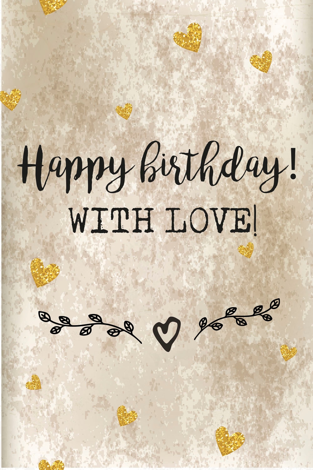 queence Metallbild »Birthday with Love« Herzen | Schriftzug | Schriftzüge 1 Stk. tlg. Stahlschilder