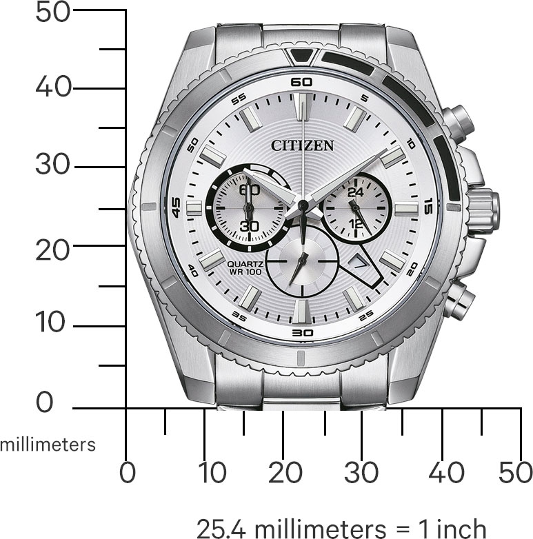 Citizen Chronograph, Armbanduhr, Quarzuhr, Herrenuhr, Edelstahlarmband