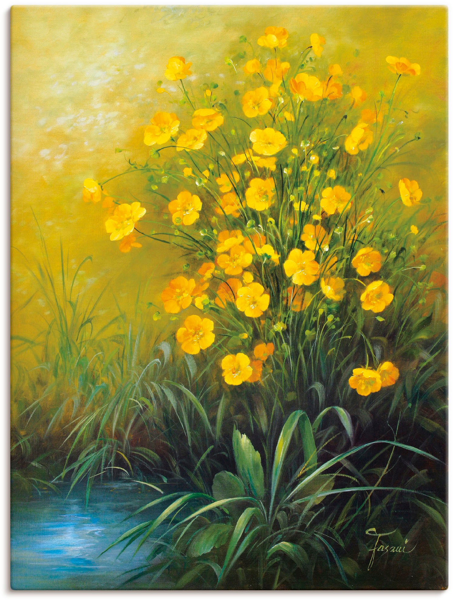 Alubild, Wandbild St.), auf Artland Größen Poster (1 bestellen versch. Blumen«, »Gelbe Leinwandbild, Rechnung in Blumenbilder, als Wandaufkleber oder