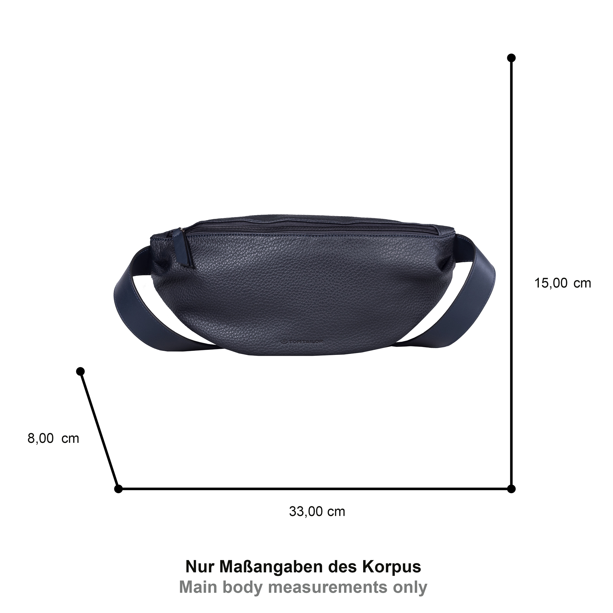 TOM TAILOR Bauchtasche »Liliana« mit eingelegten Falten, extra breiten Schulterriemen und feinem Logo