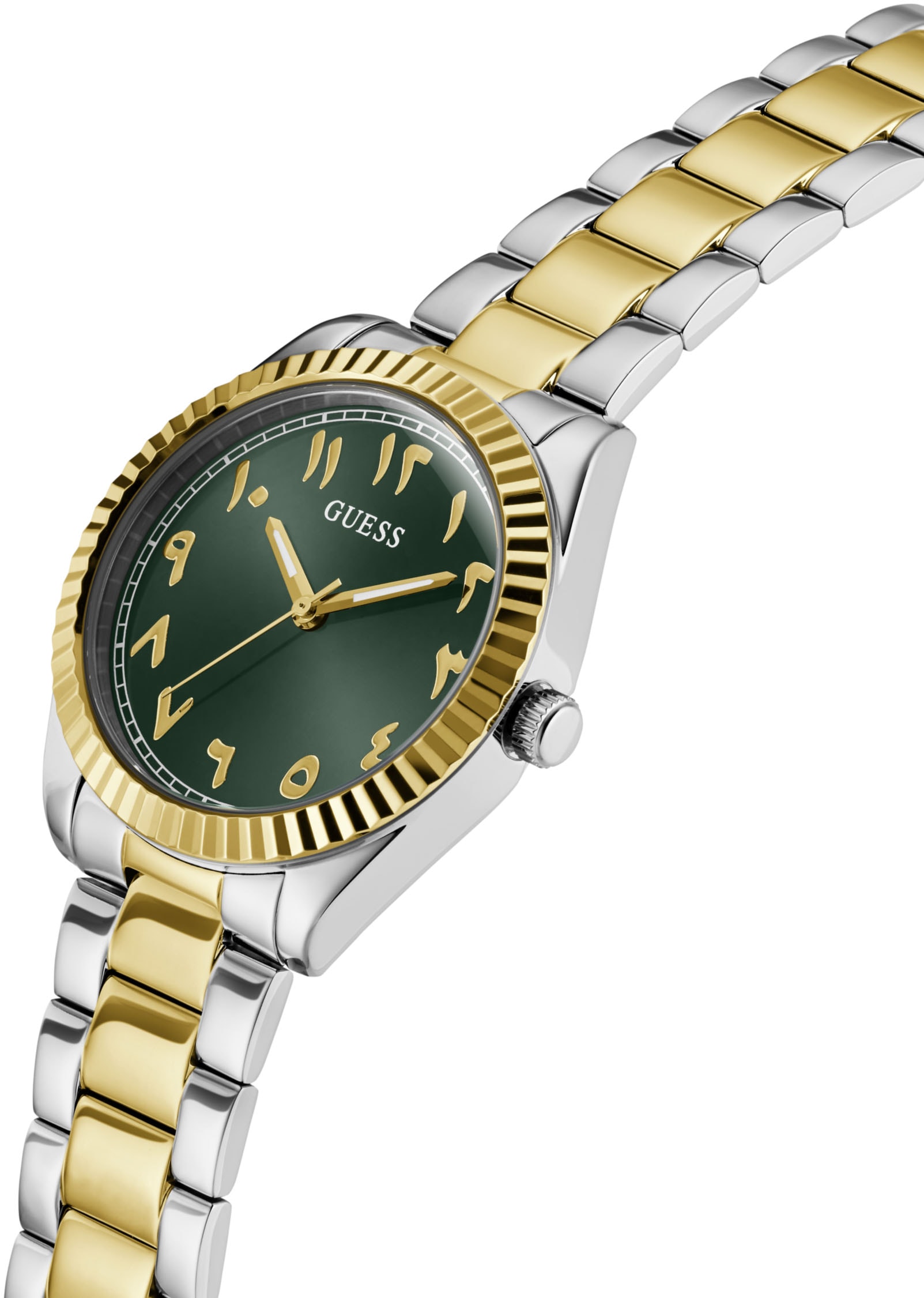 Guess Quarzuhr »LUNA« Armbanduhr, Damenuhr, Edelstahlarmband, analog