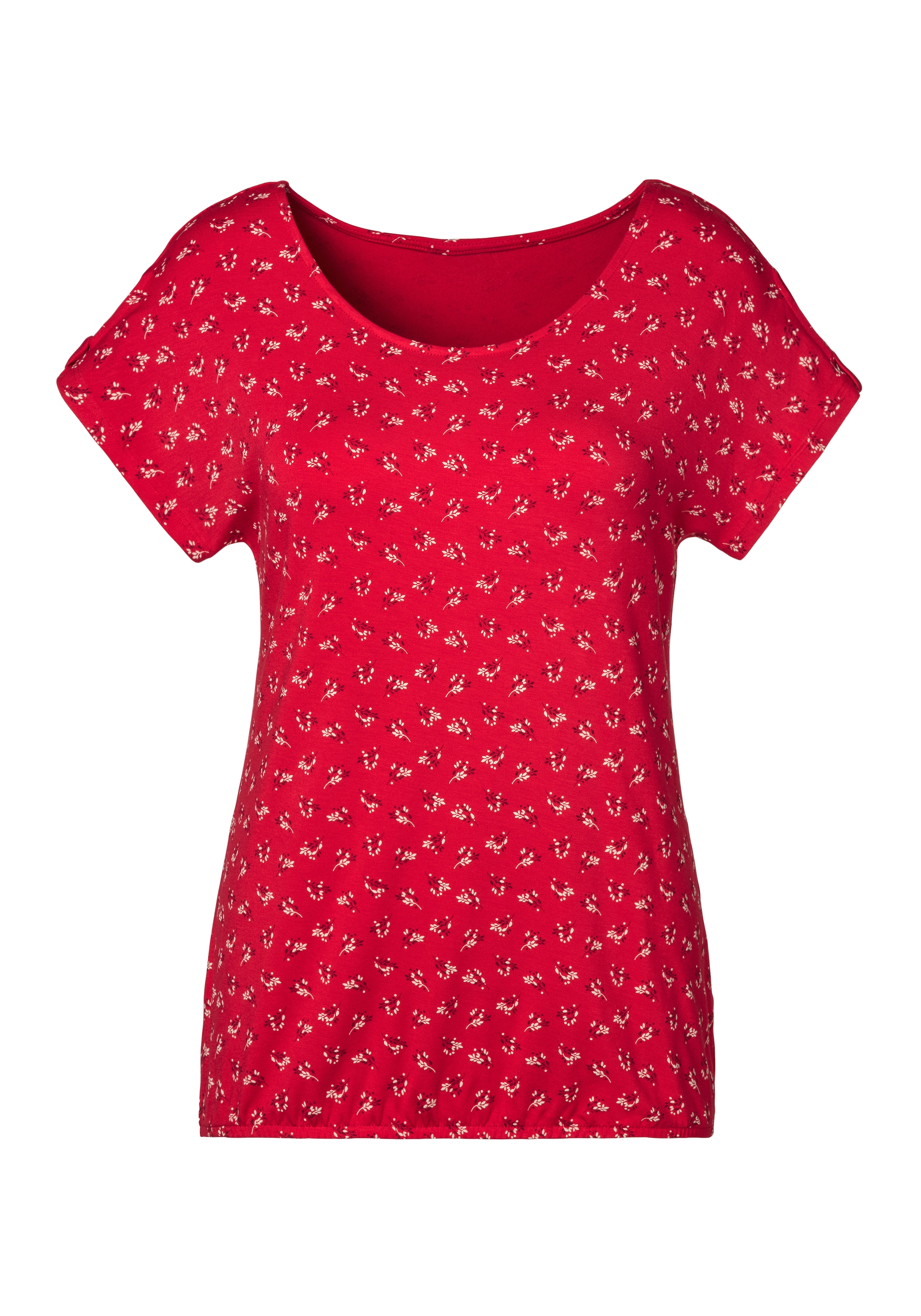 LASCANA T-Shirt »mit kleinem Cut-Out am Ärmel«, (2er-Pack), aus weichem Viskose-Stretch