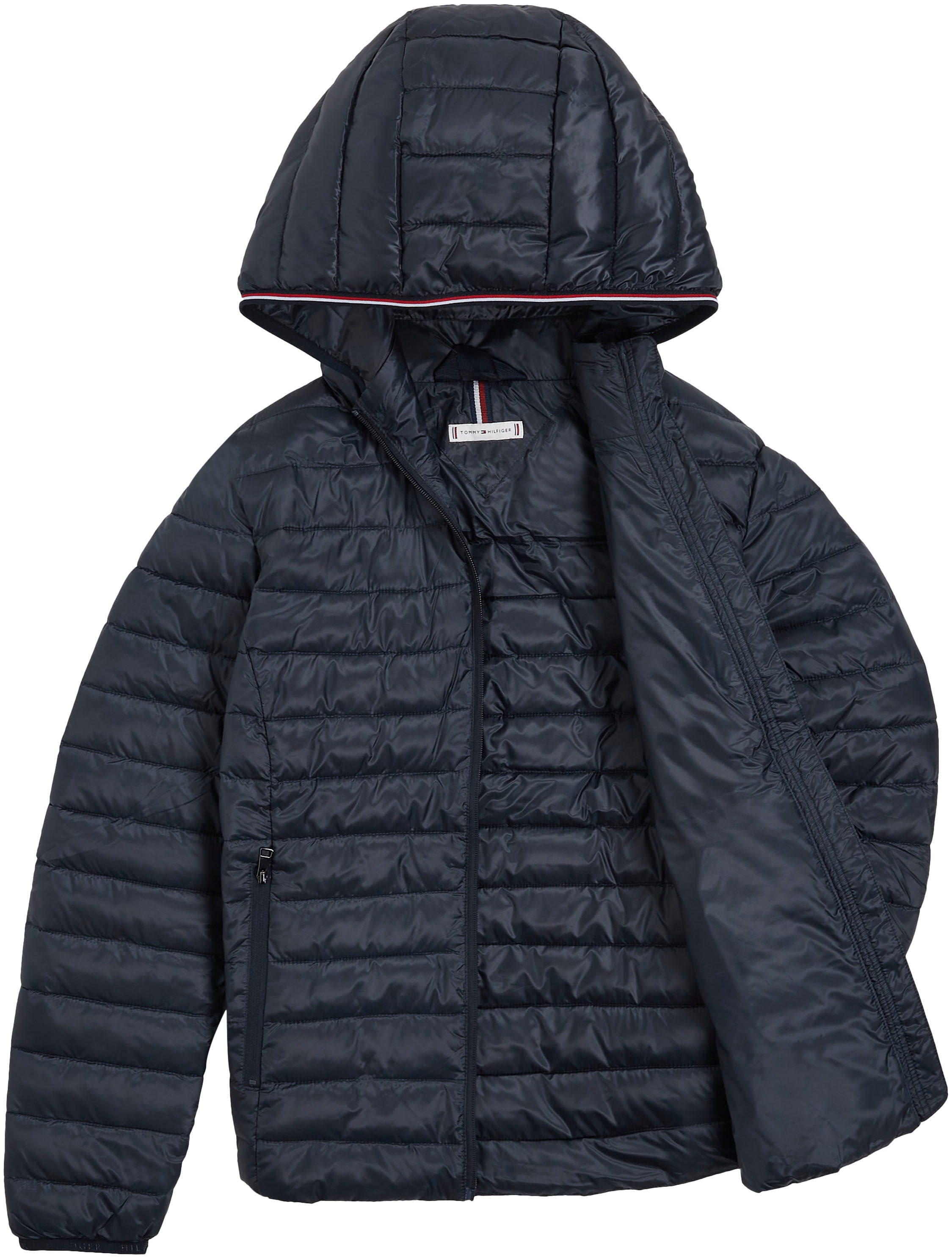 Tommy Hilfiger Steppjacke »LW PADDED GLOBAL ♕ mit JACKET«, mit Brand-Elastiktape Kapuze, der bei Kapuze an STRIPE