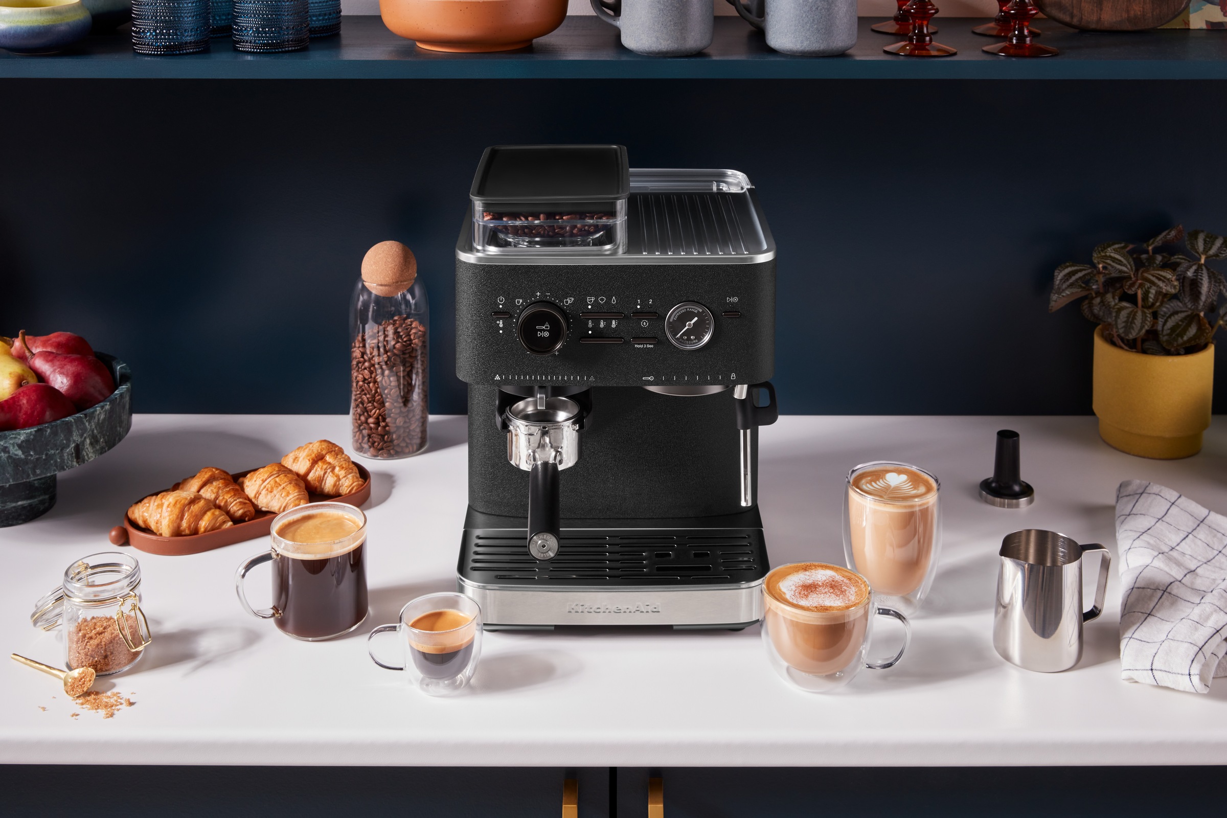 KitchenAid Espressomaschine »5KES6551EBK«, Siebträger mit Mühle